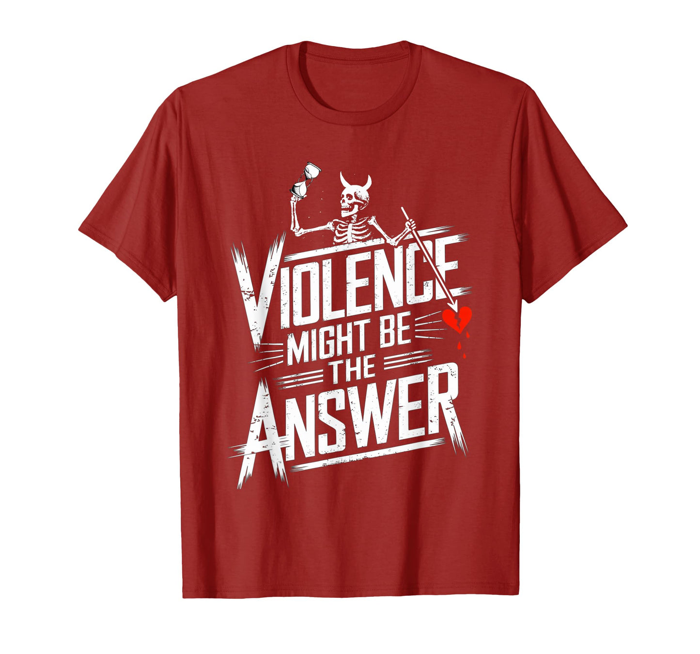 Violence Might Be-The Answer Funny Pirate Skull T-Shirt