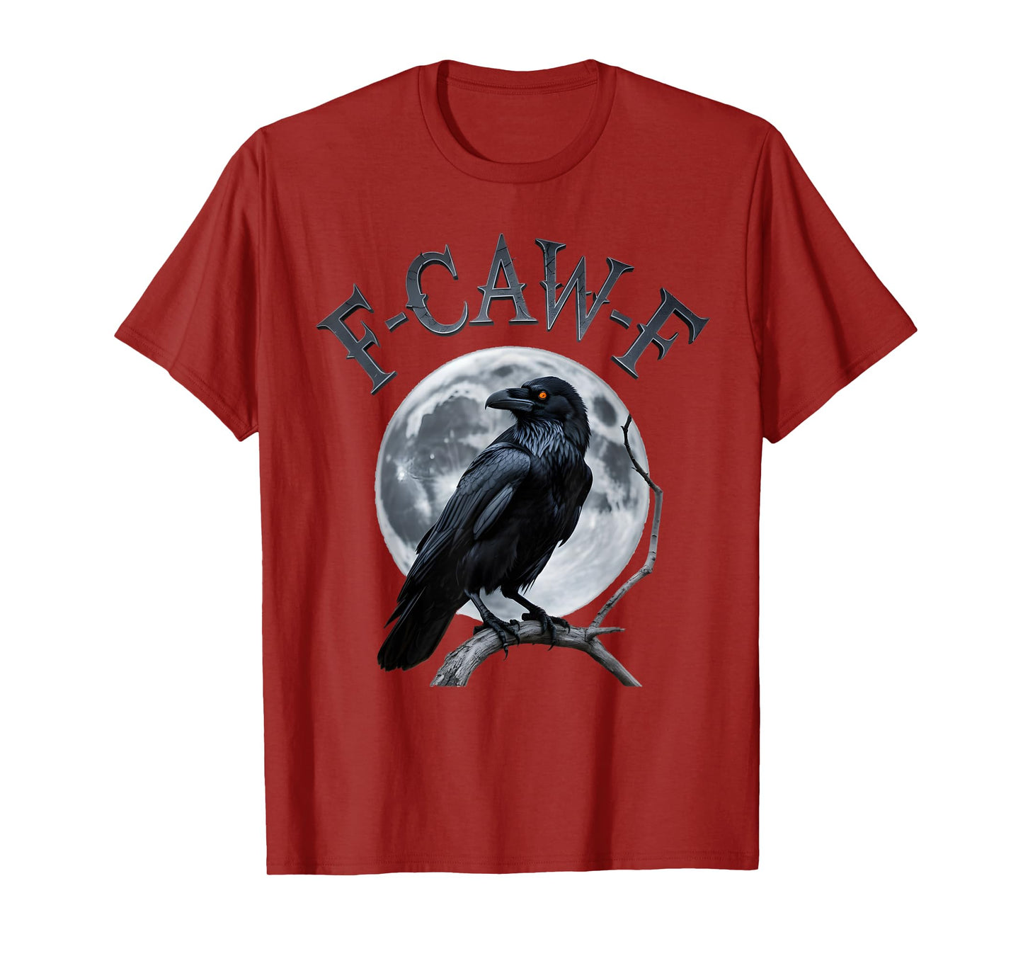 F-Caw-F Funny Black Crow Bird Moon Gothic Adult Humor T-Shirt