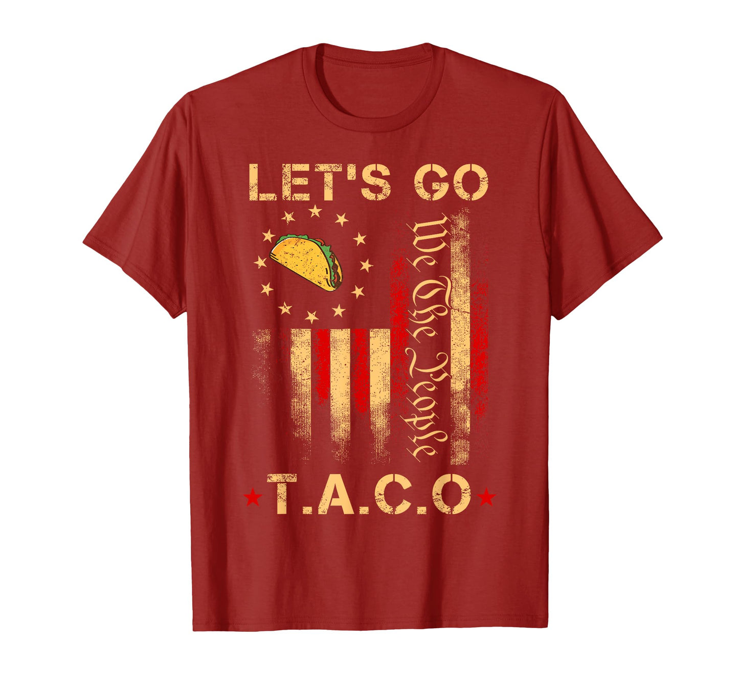Let's Go Taco Funny 2025 USA Flag T-Shirt