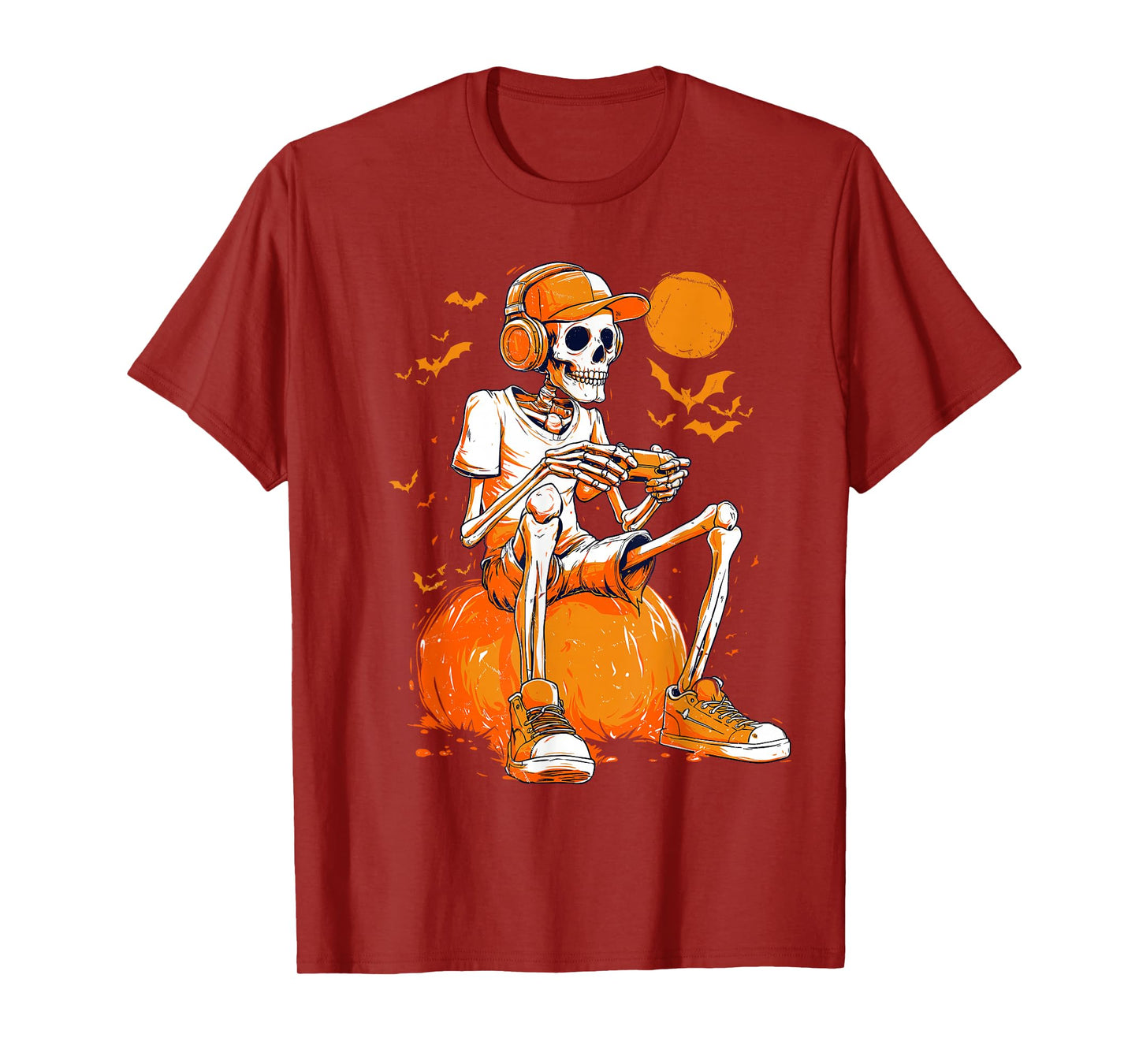 Funny Halloween Skeleton Gamer Video Gaming Boys Men Kids T-Shirt