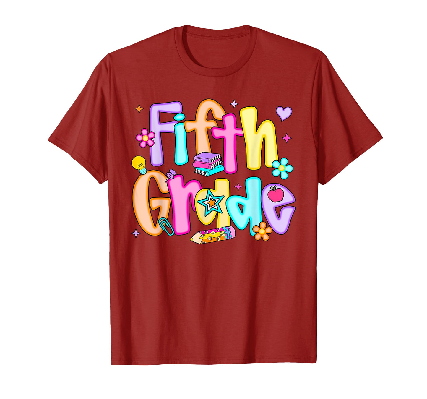Preppy Fifth Grade Back To School 5th Grade Teacher Girl Boy T-Shirt