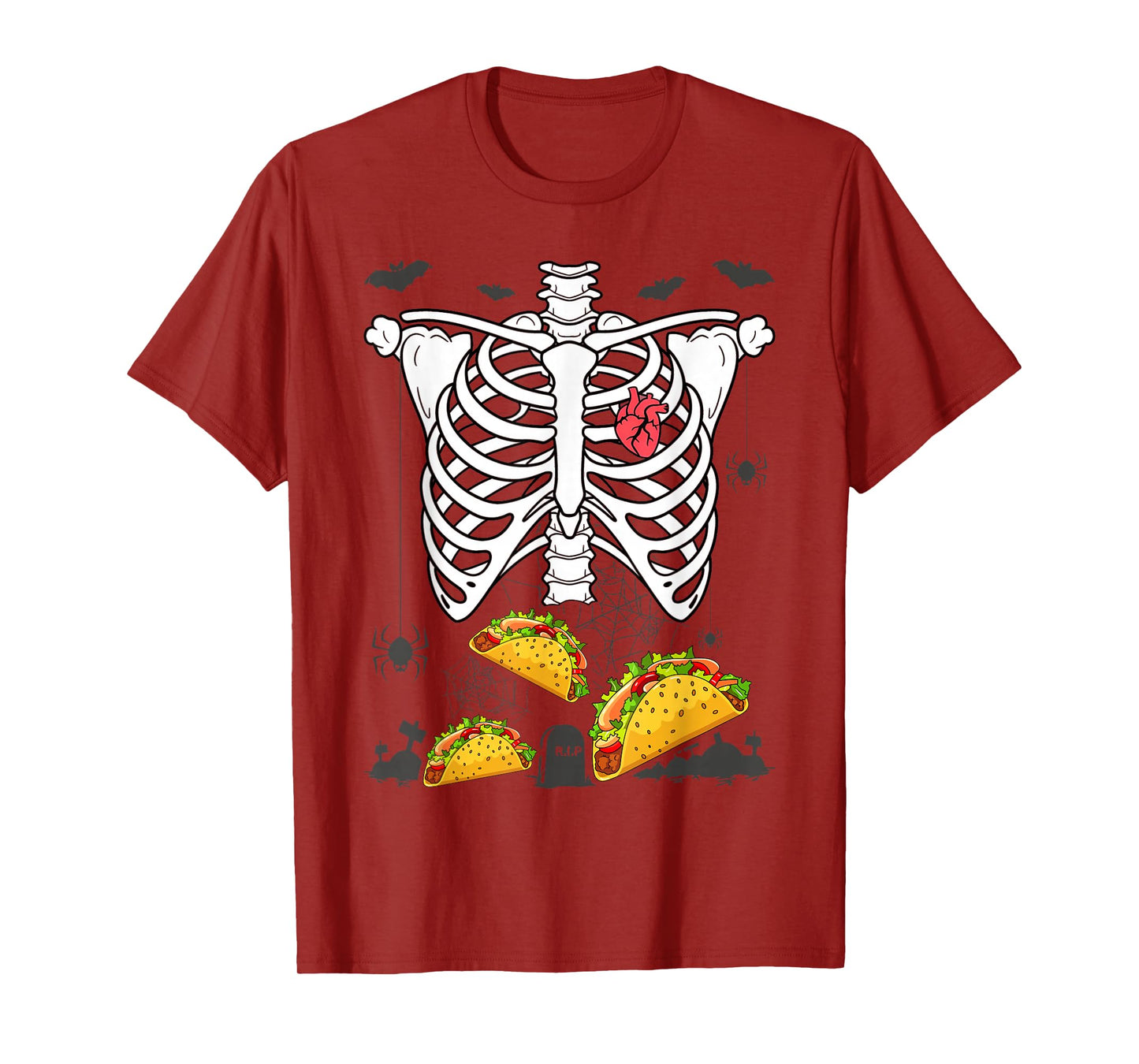 Halloween Dad Skeleton Taco Belly Funny Pregnancy Couple Men T-Shirt