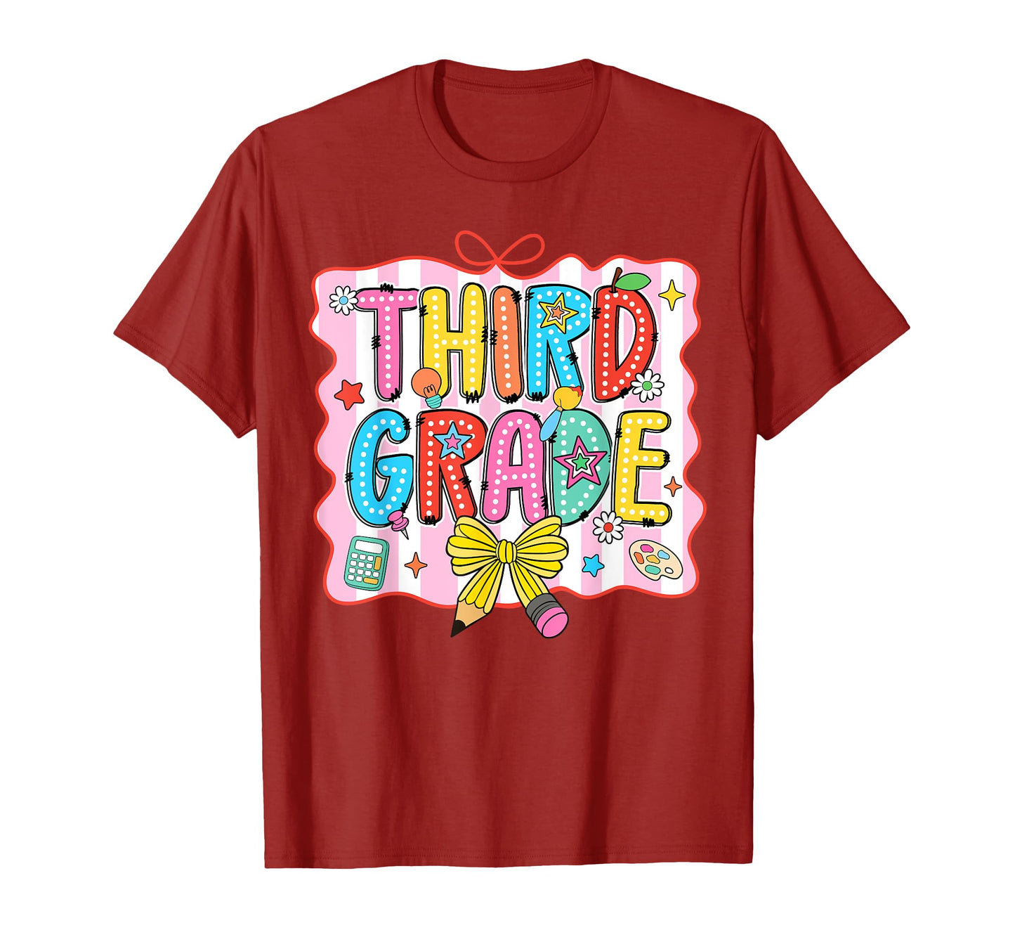 Third Grade Coquette Pencil Bow Back To School Teacher Girls T-Shirt