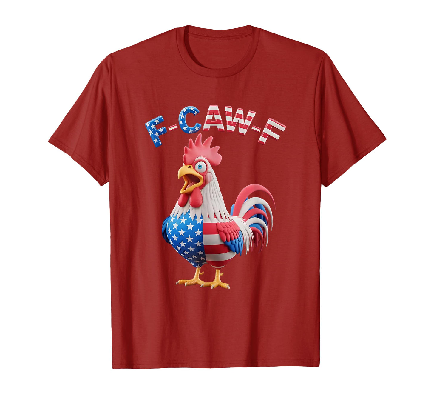 F Caw F Funny Rooster Meme USA Flag T-Shirt