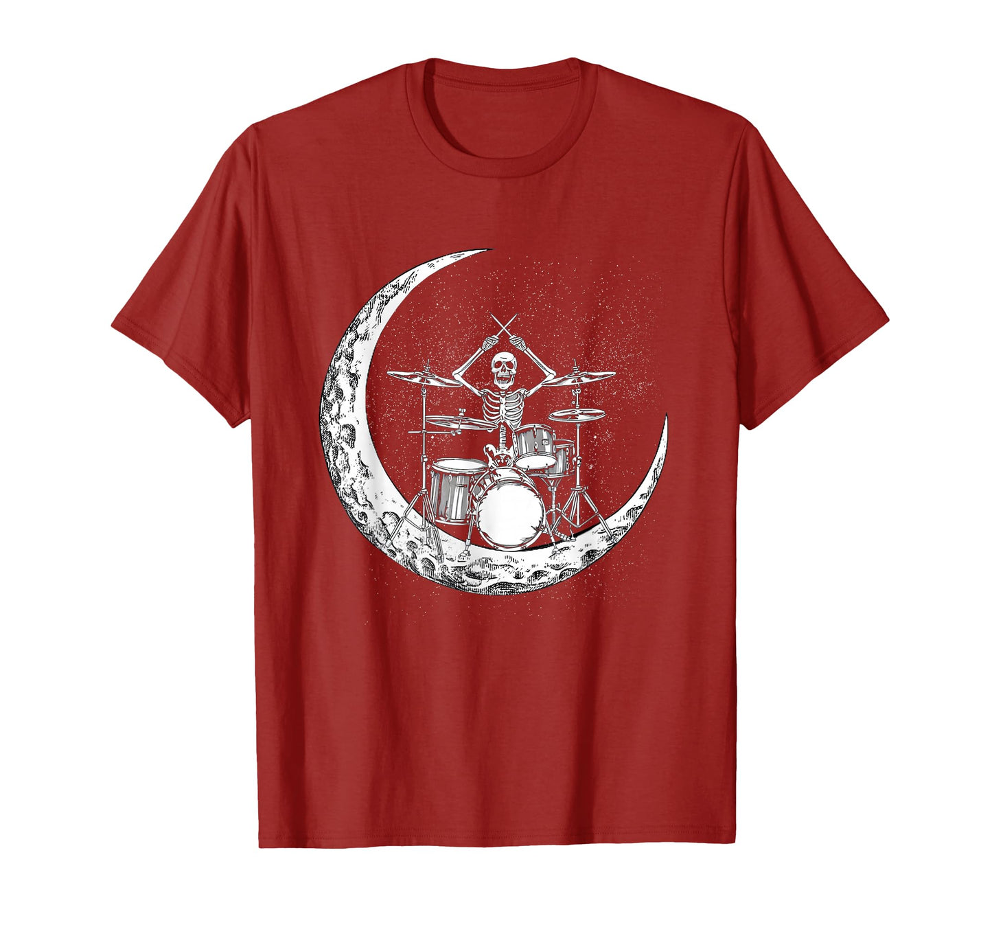 Skeleton Percussionist Drummer Halloween Rock and Roll Music T-Shirt