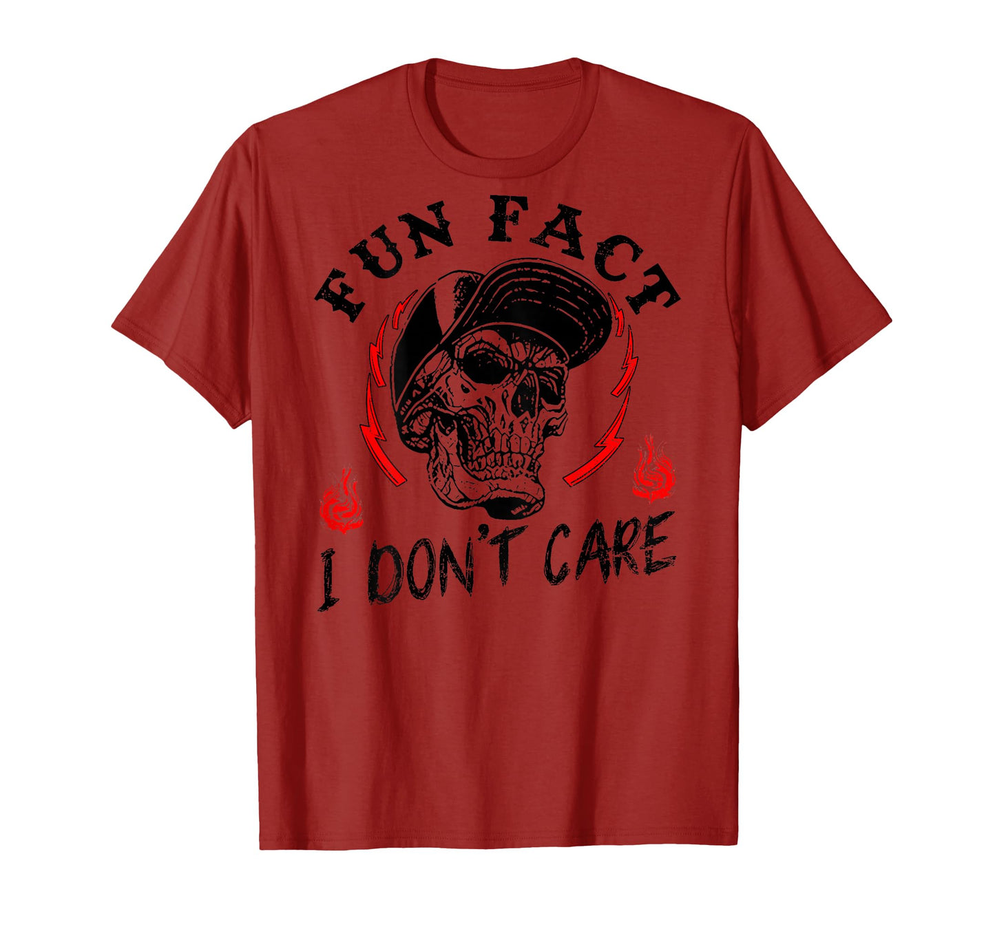 Fun Fact I Don't Care Funny Skeleton Sarcastic (On Back) T-Shirt
