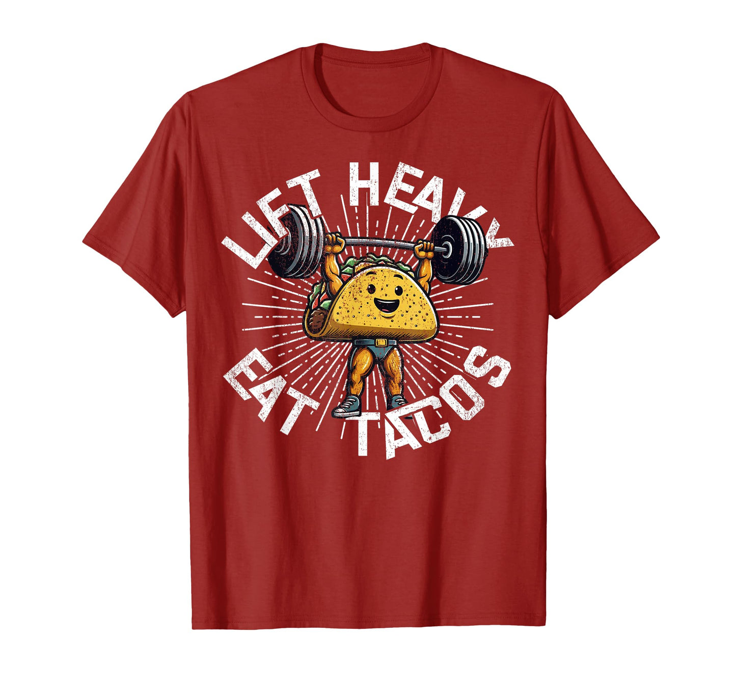 Lift Heavy Eat Tacos Funny Gym Workout Tee Powerlifting T-Shirt