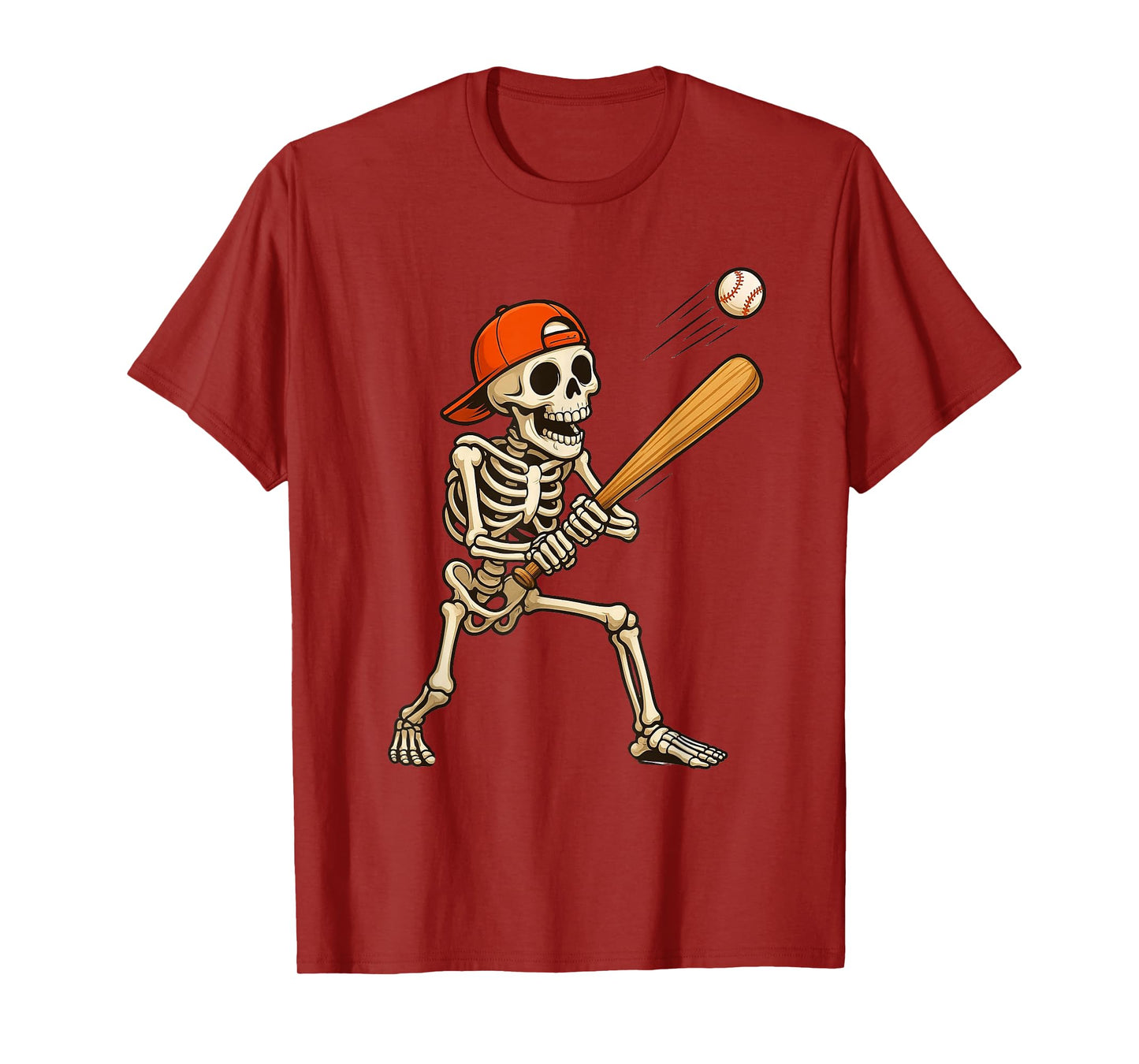 Skeleton Baseball Funny Halloween Costume Men Boys Kids Tee T-Shirt