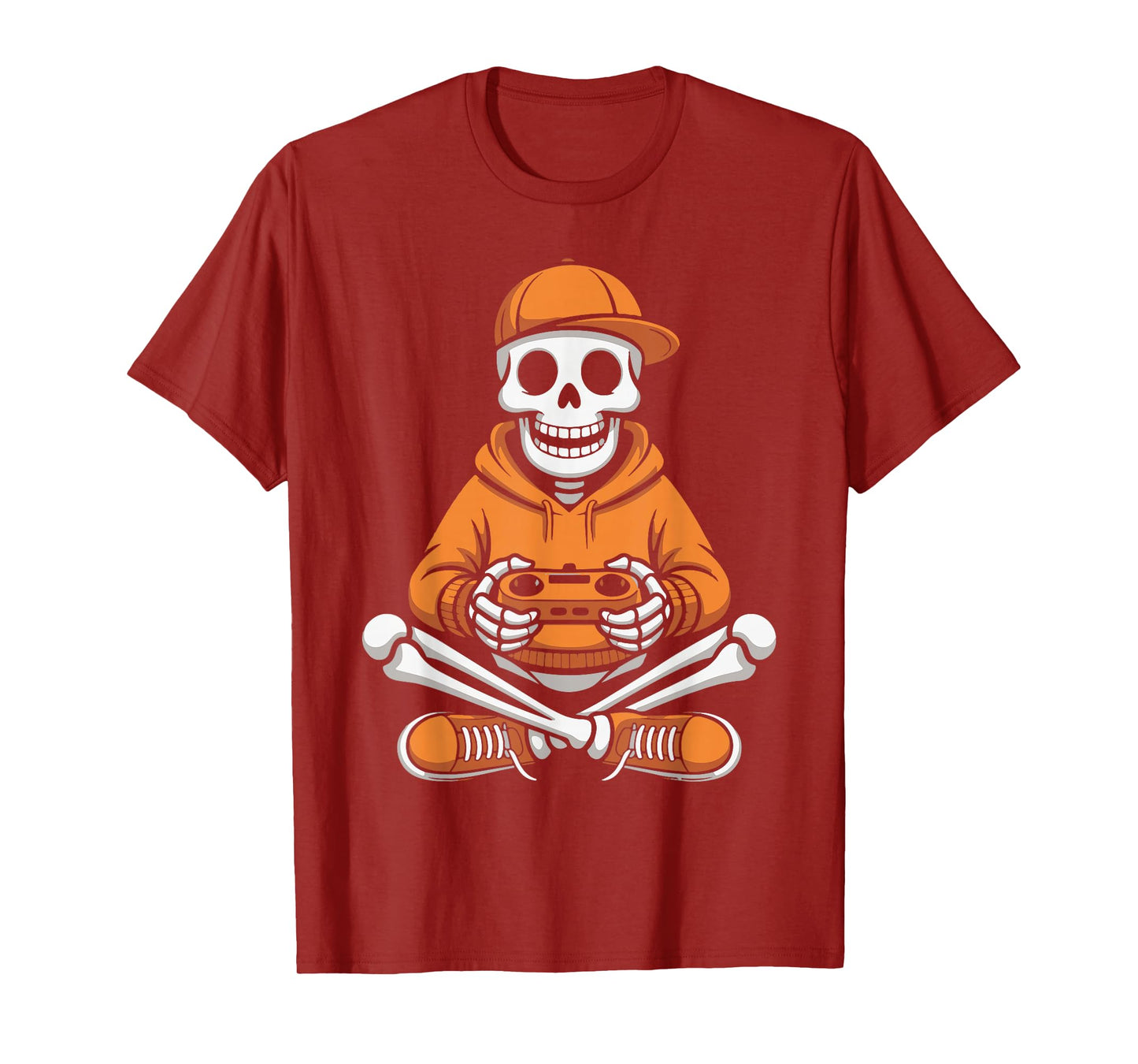 Skeleton Gamer Halloween Controller Lovers Boys Girls Teens T-Shirt