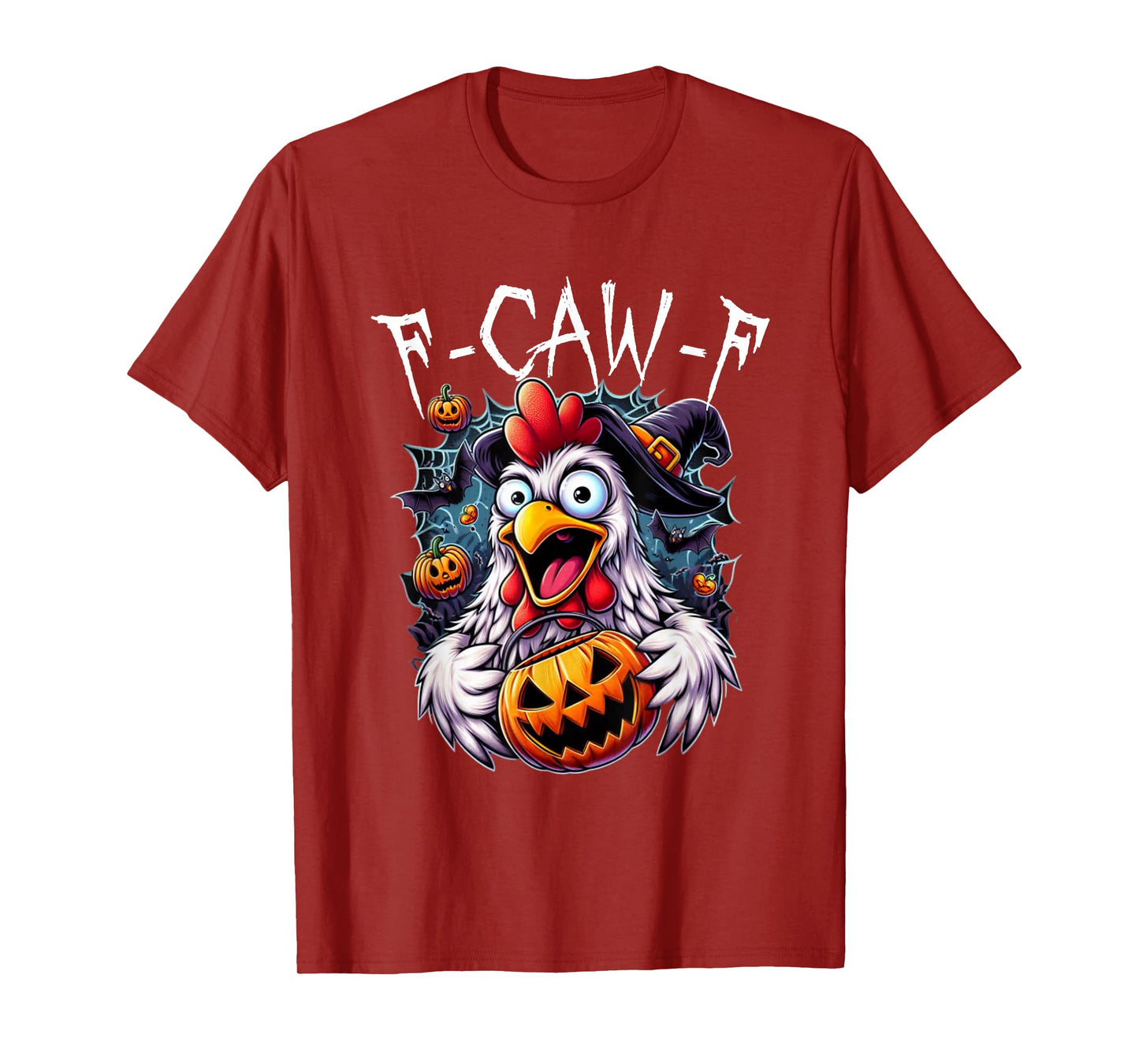 F-CAW-F Funny Chicken Scream Halloween Ghost T-Shirt