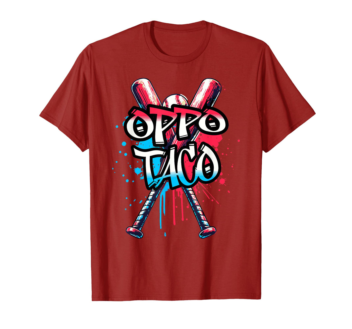 Funny Baseball Oppo Taco Ice Cream Drip Bats T-Shirt