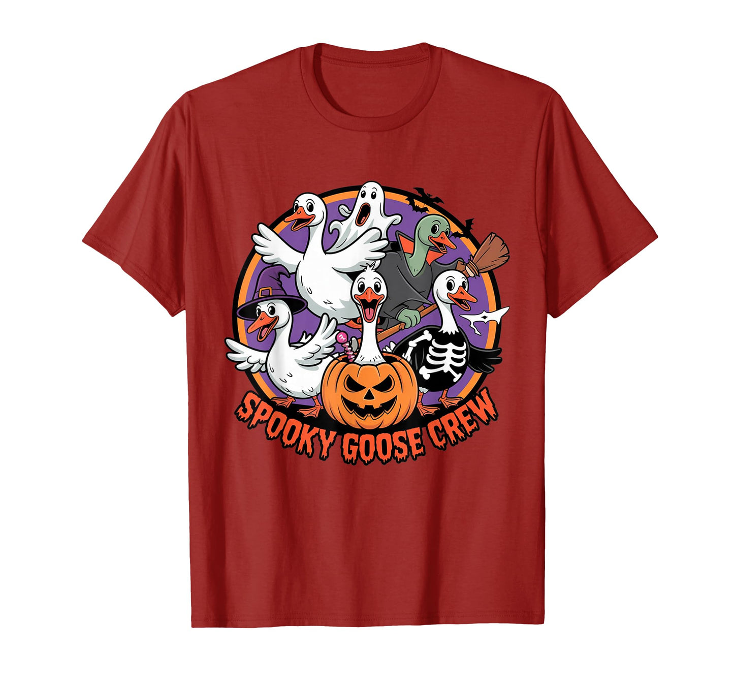Spooky Goose Crew Funny Halloween Costume Party T-Shirt