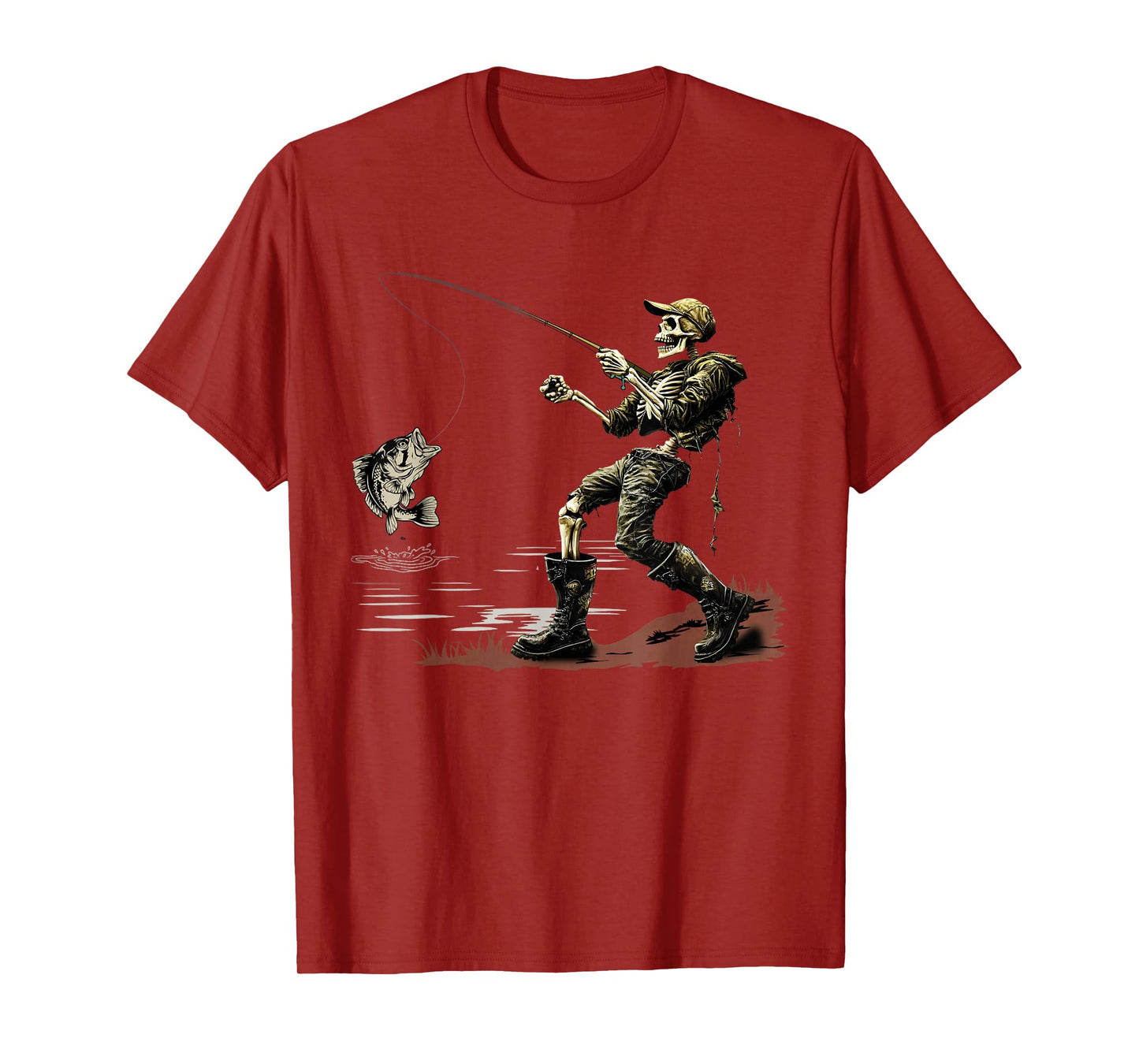 Fishing bass Nature Fish Skull Skeleton Fisherman T-Shirt