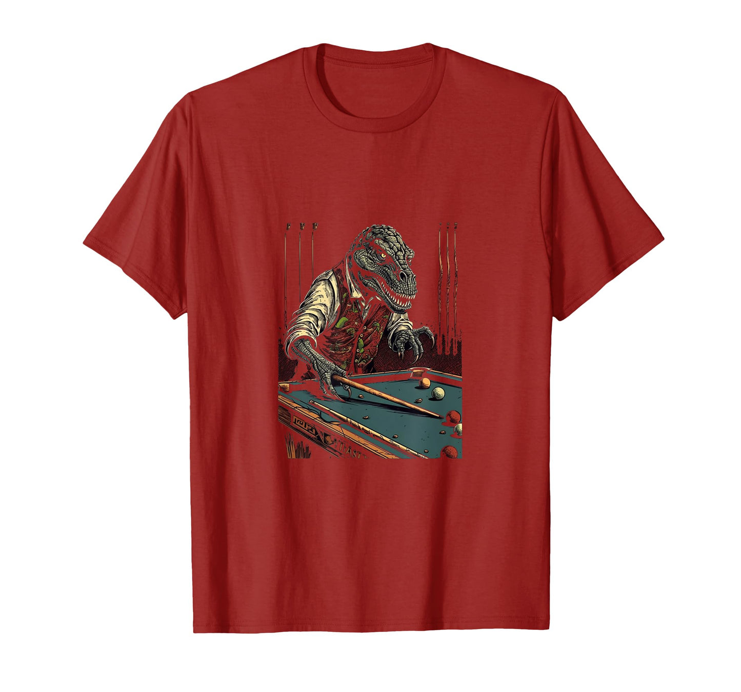 T Rex Playing Billiards Dinosaur Billiard Player Dino Lover T-Shirt
