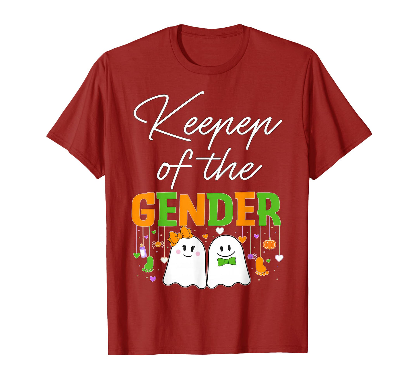 Keeper of The Gender Halloween Skeleton Pregnancy Reveal T-Shirt