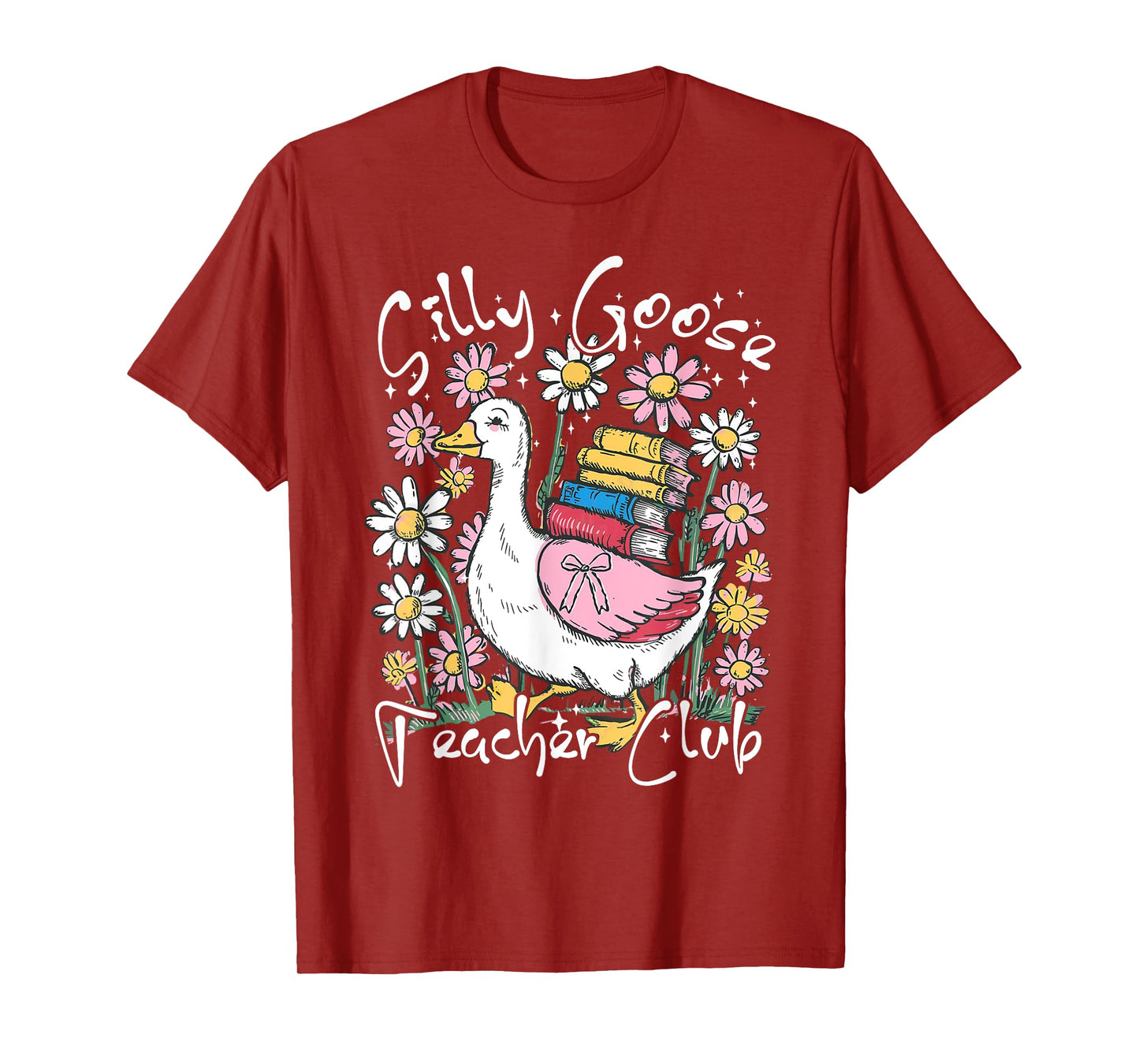Silly Goose Teacher Club Wildflower First Day Back To School T-Shirt