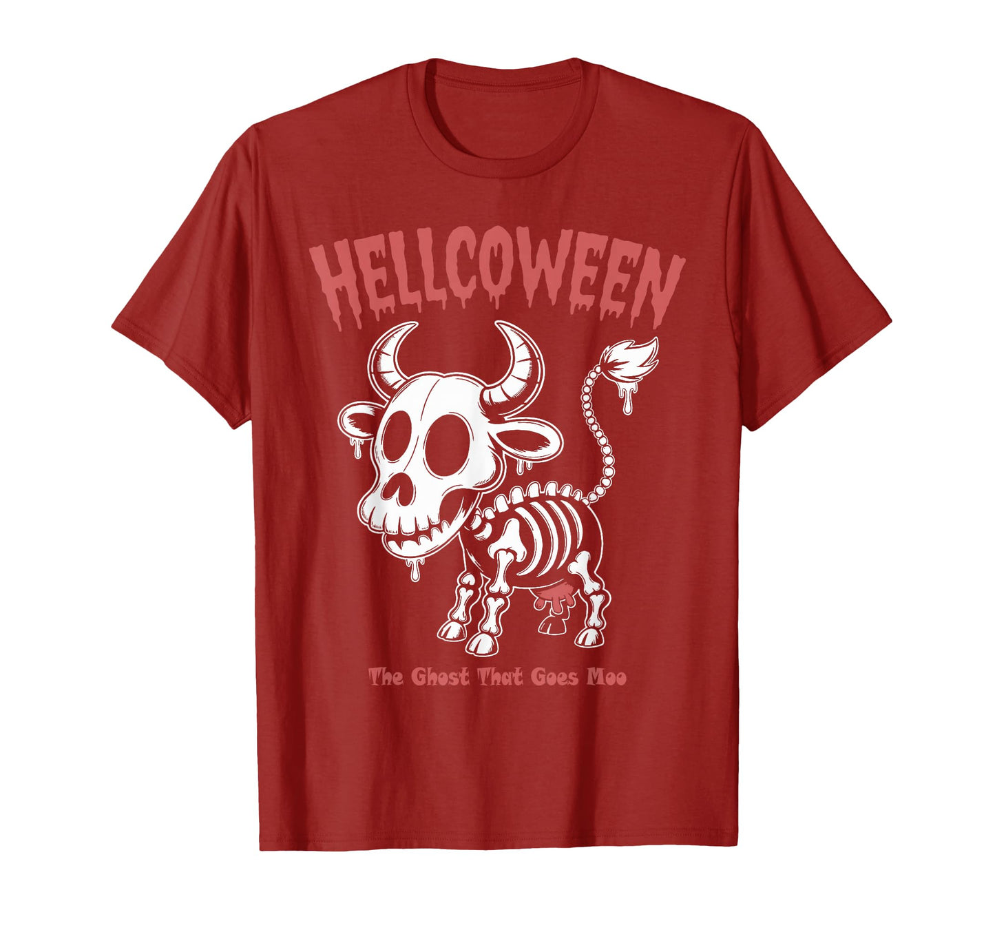 Spooky Cow Skeleton Hellcoween Halloween T-Shirt