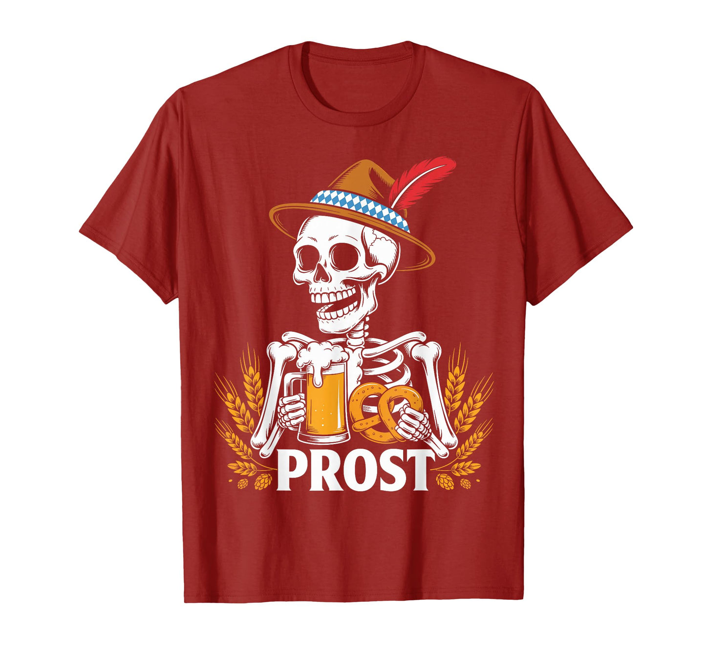 Skeleton Prost Bavarian Halloween Munich German Oktoberfest T-Shirt