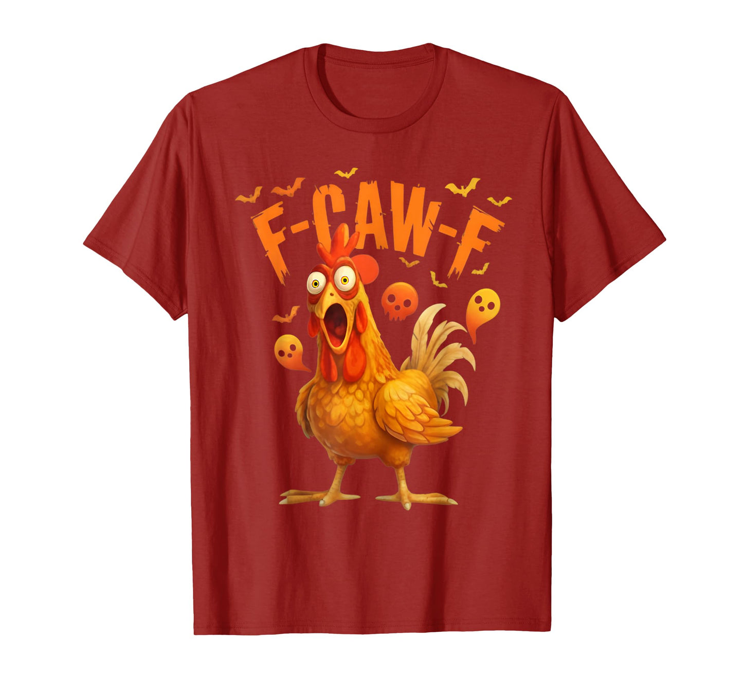Chicken F-Caw-F Web Bats Halloween T-Shirt