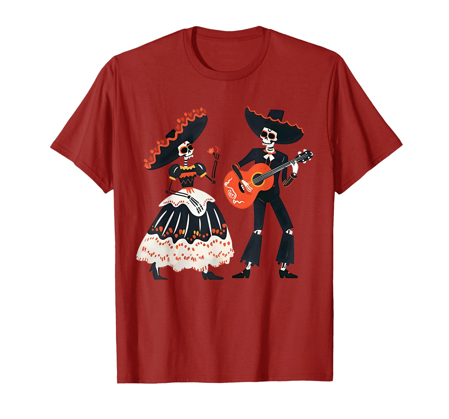 Dia De Los Muertos Dancing Skeletons Guitar Day of The Dead T-Shirt