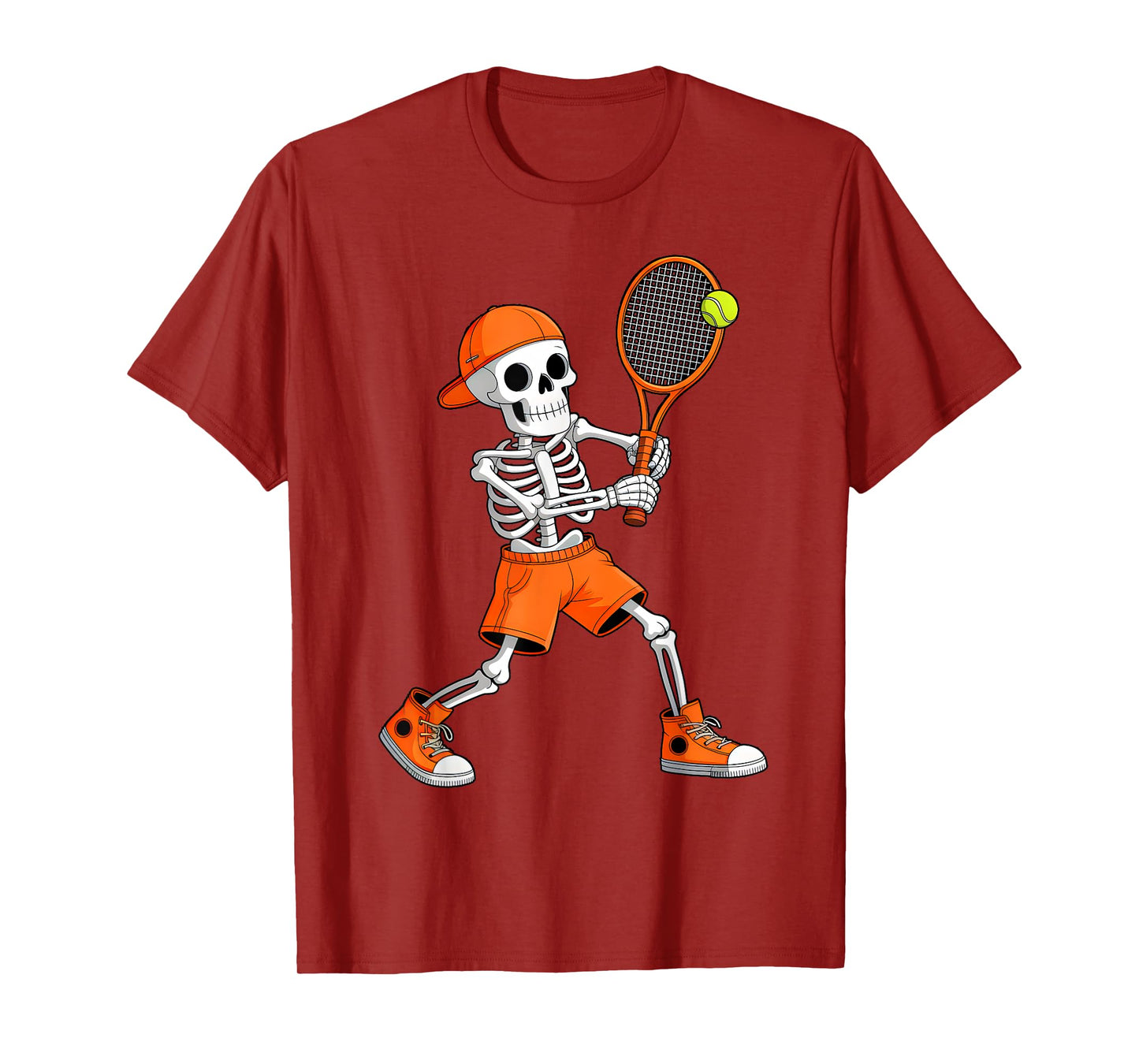 Funny Skeleton Play Tennis Halloween Costume Boys Men Kids T-Shirt
