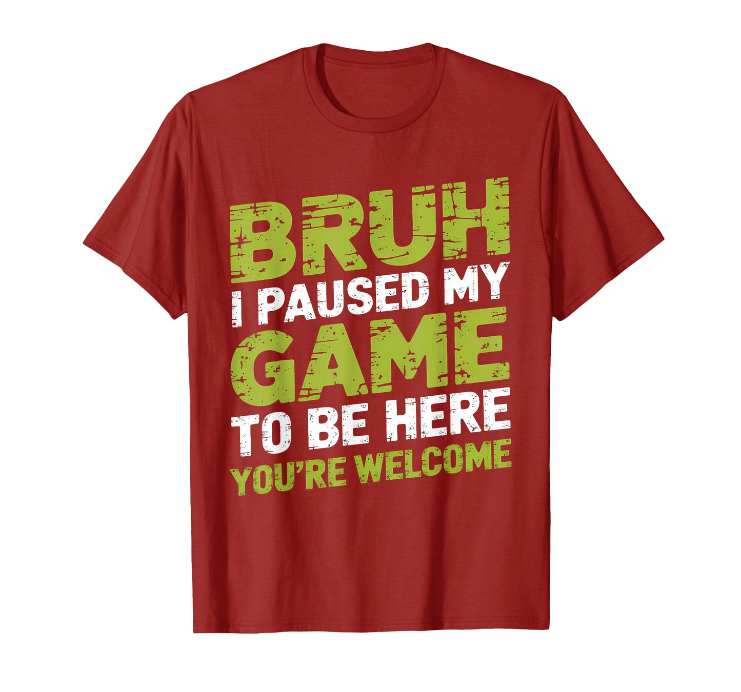 Bruh I Paused My Game Funny Skeleton Gamer Gaming Boys Teens T-Shirt