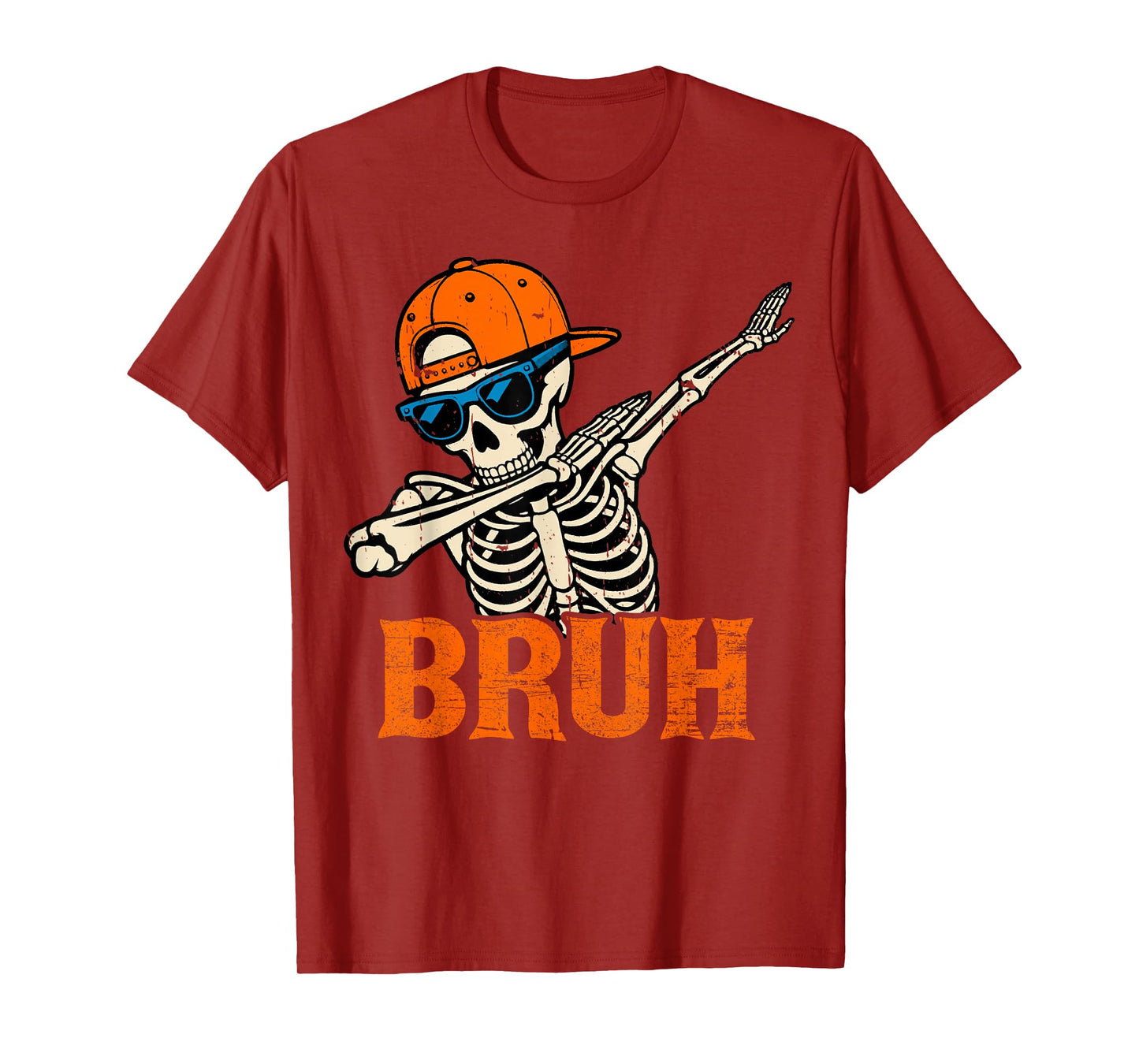 Bruh Spooky Dabbing Skeleton Halloween Custome for Boys Men T-Shirt