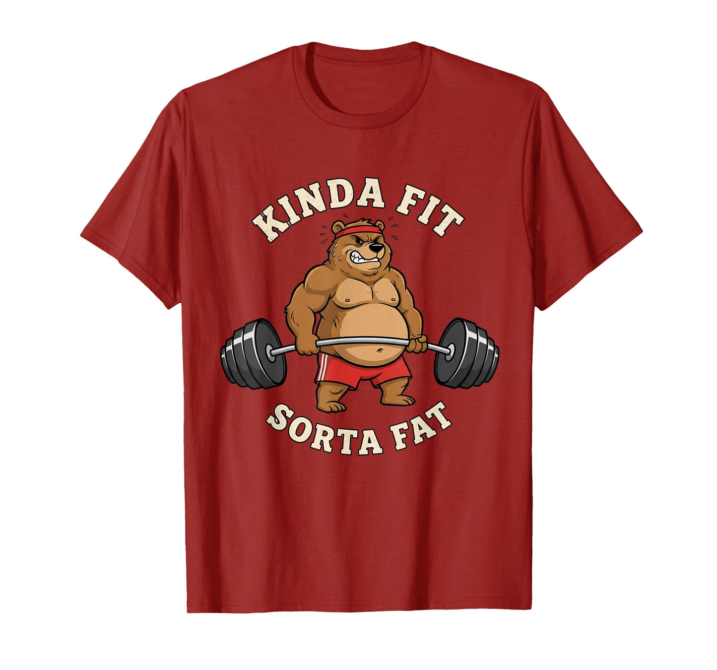 Kinda Fit Kind Sorta Fat Funny Gym Dad BOD Workout Tee T-Shirt