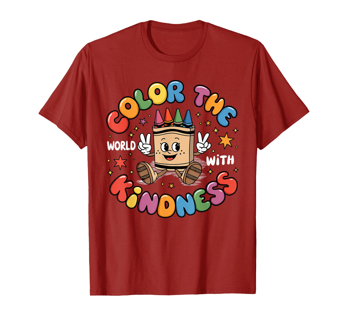 Color The World With Kindness Crayon Mental Health Awareness T-Shirt