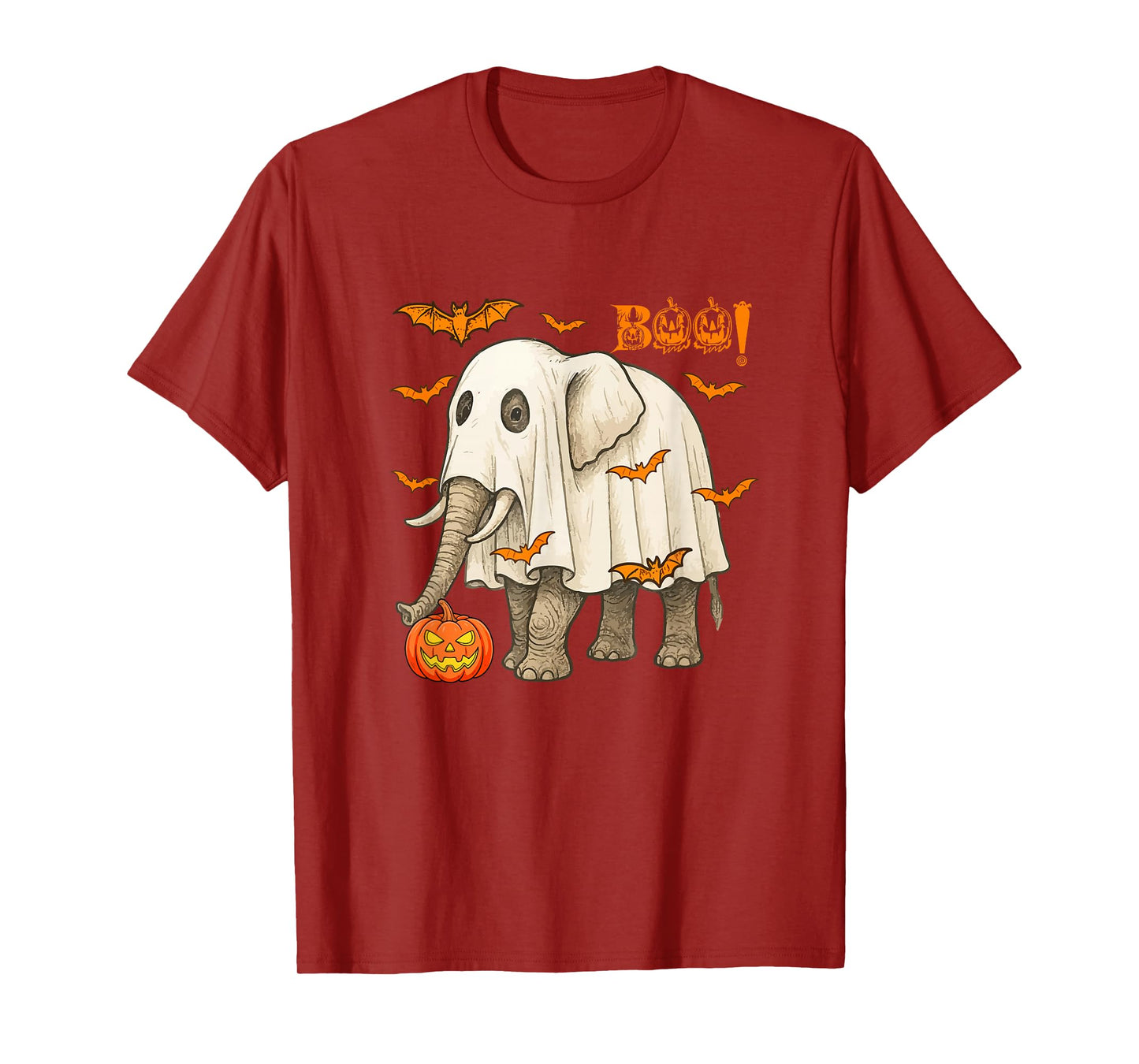 Boo Halloween Elephant Cosplay Ghost Costume Animal Lover T-Shirt