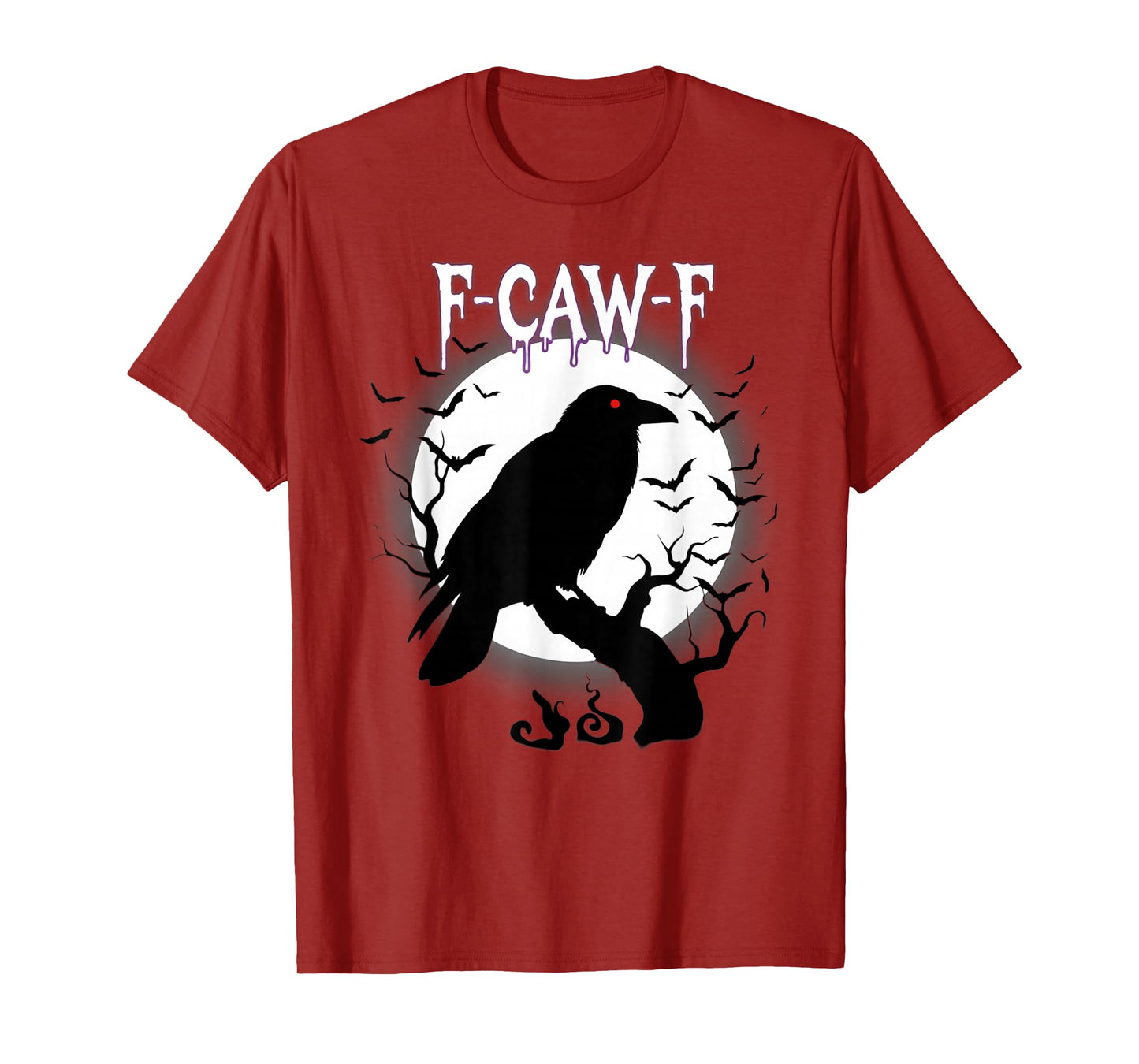 Gothic Crow F-Caw-F Moon Halloween Tee T-Shirt