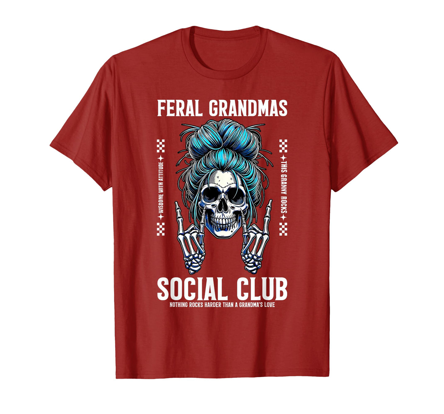 Funny Feral Grandmas Club Skeleton Coffee Grandmother Mom T-Shirt