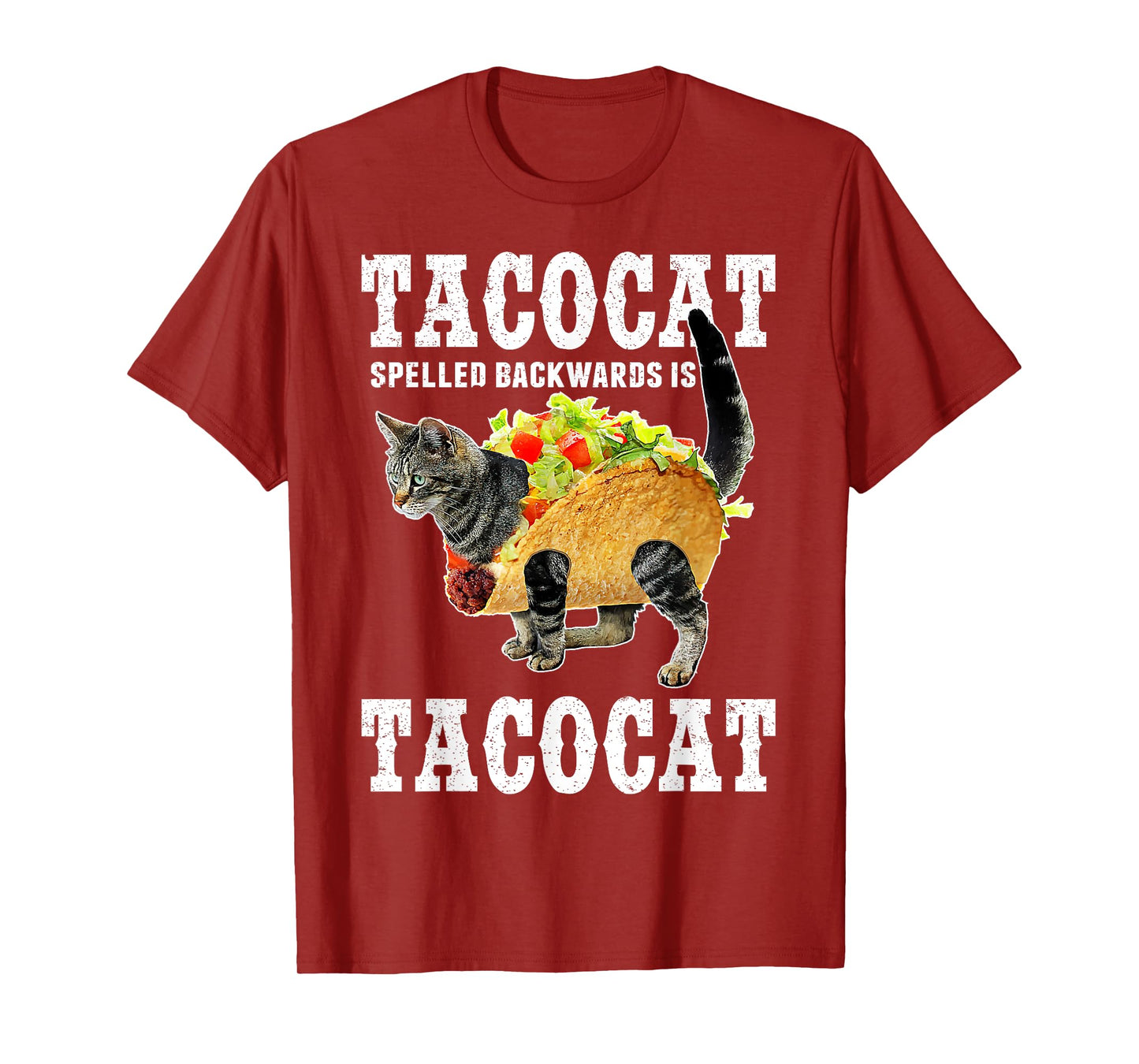 Tacocat Spelled Backwards is Tacocat Funny Cat Shirt T-Shirt for Men Women