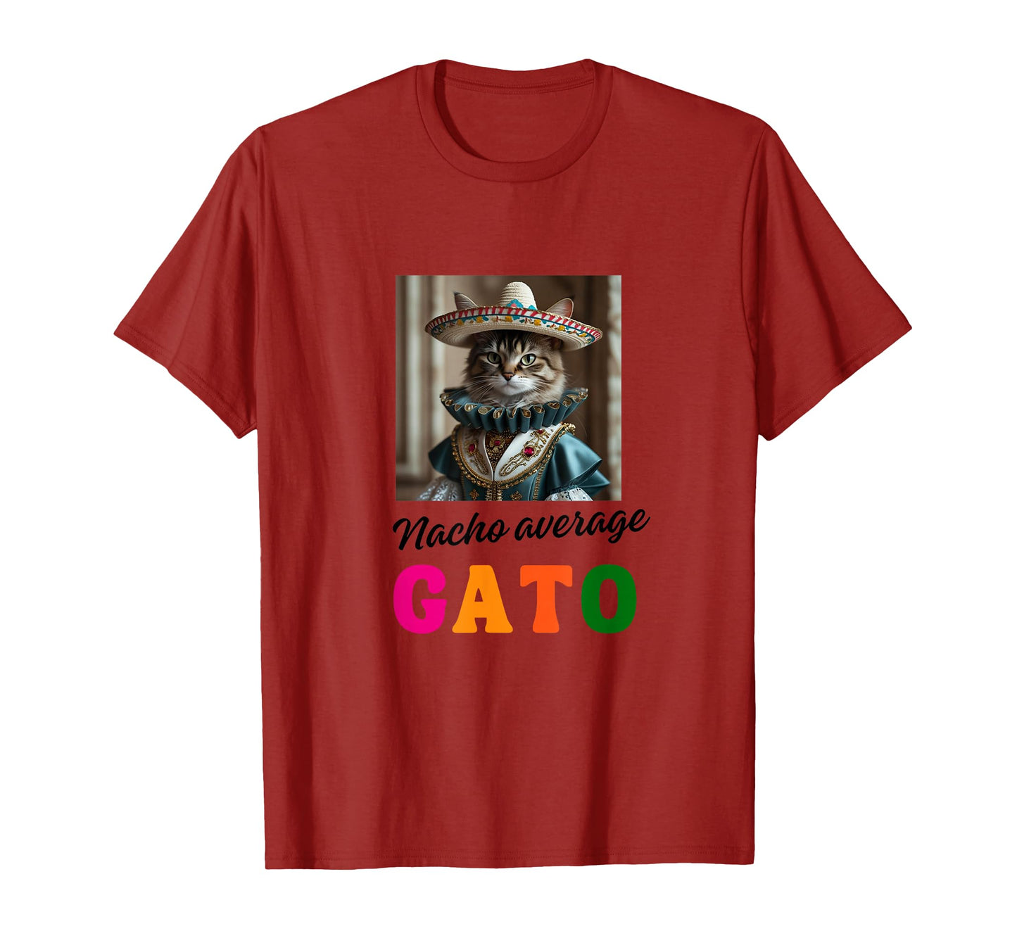 Gato Funny Cat Latino for Men Women Girls Kids Fiesta Tacos T-Shirt