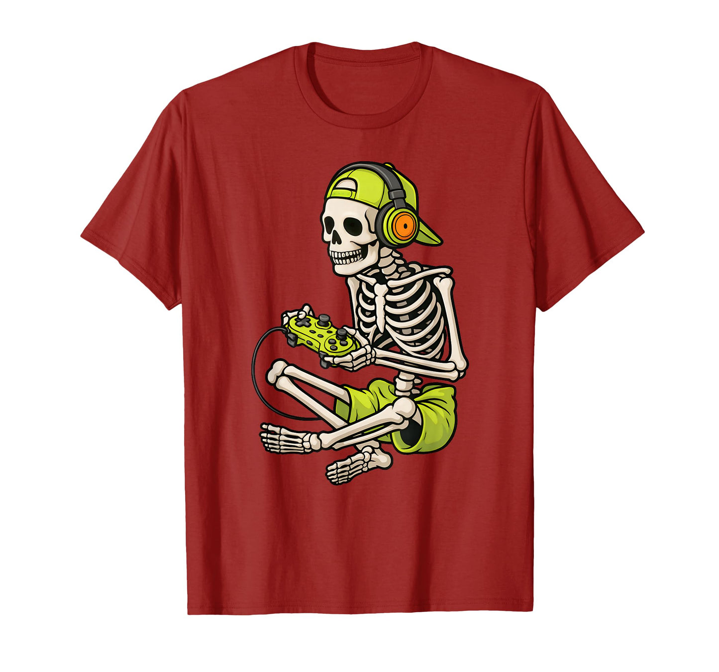 Skeleton Gamer Halloween Costume Men Boys Kids T-Shirt