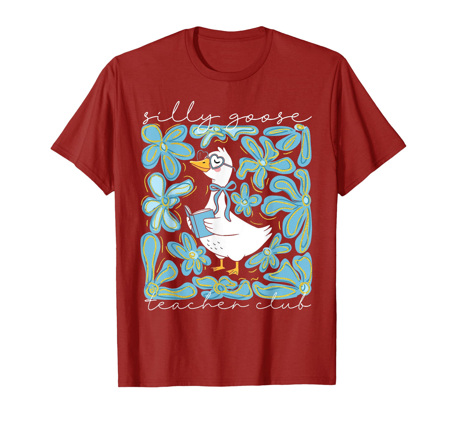 Silly-Goose Teacher Club Boho Floral Teaching Teacher Life T-Shirt