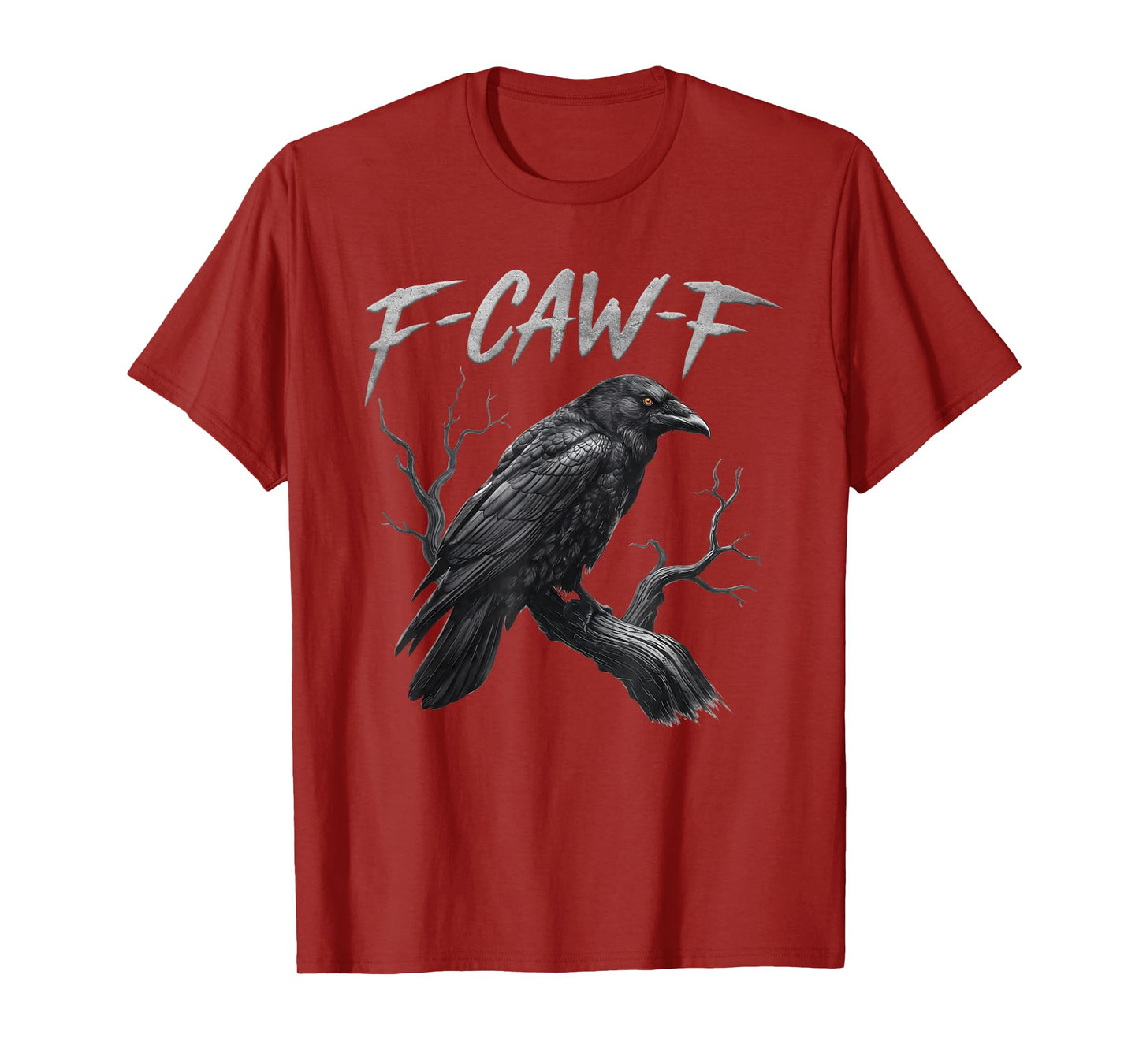 Black Crow, F-Caw-F Funny Black Bird Moon Gothic Adult Humor T-Shirt