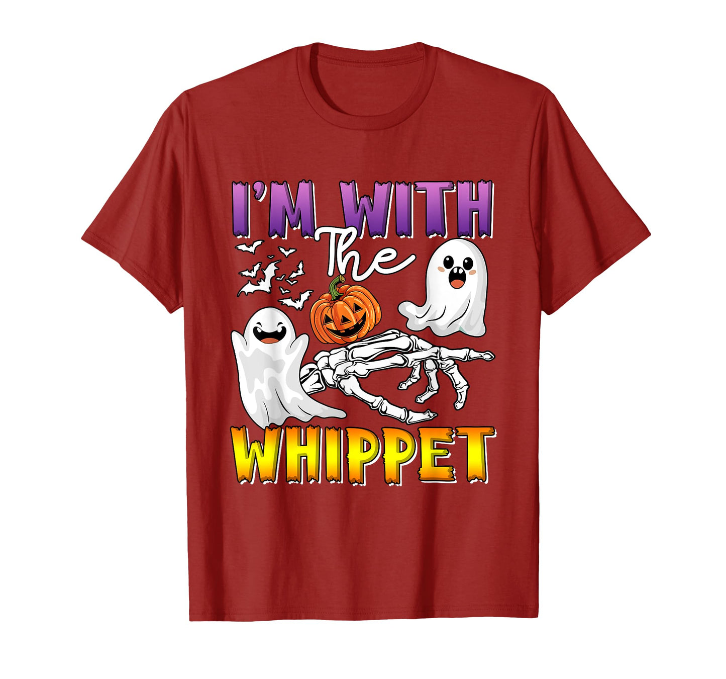 I'm with Whippet Halloween Boo Ghost Funny Single Owner T-Shirt