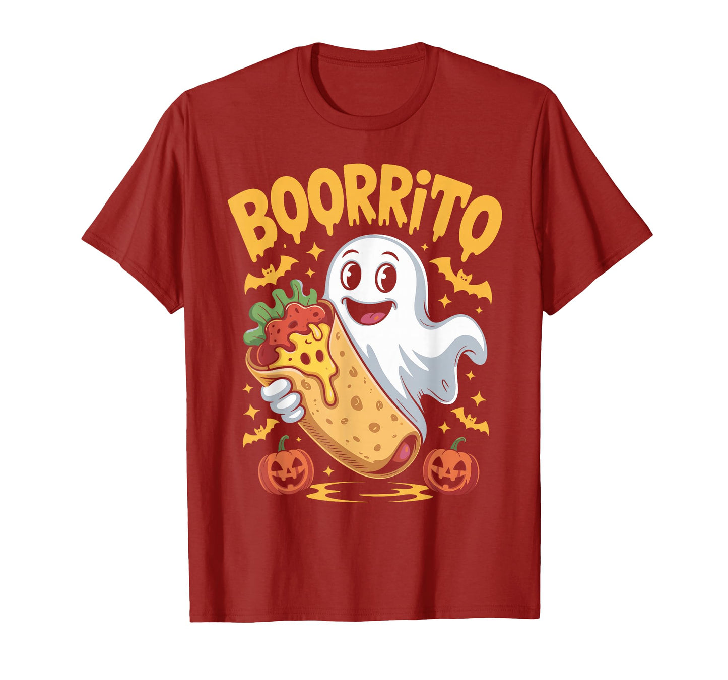 Boorrito Funny Boo Spooky Ghost Burrito Halloween Costume T-Shirt