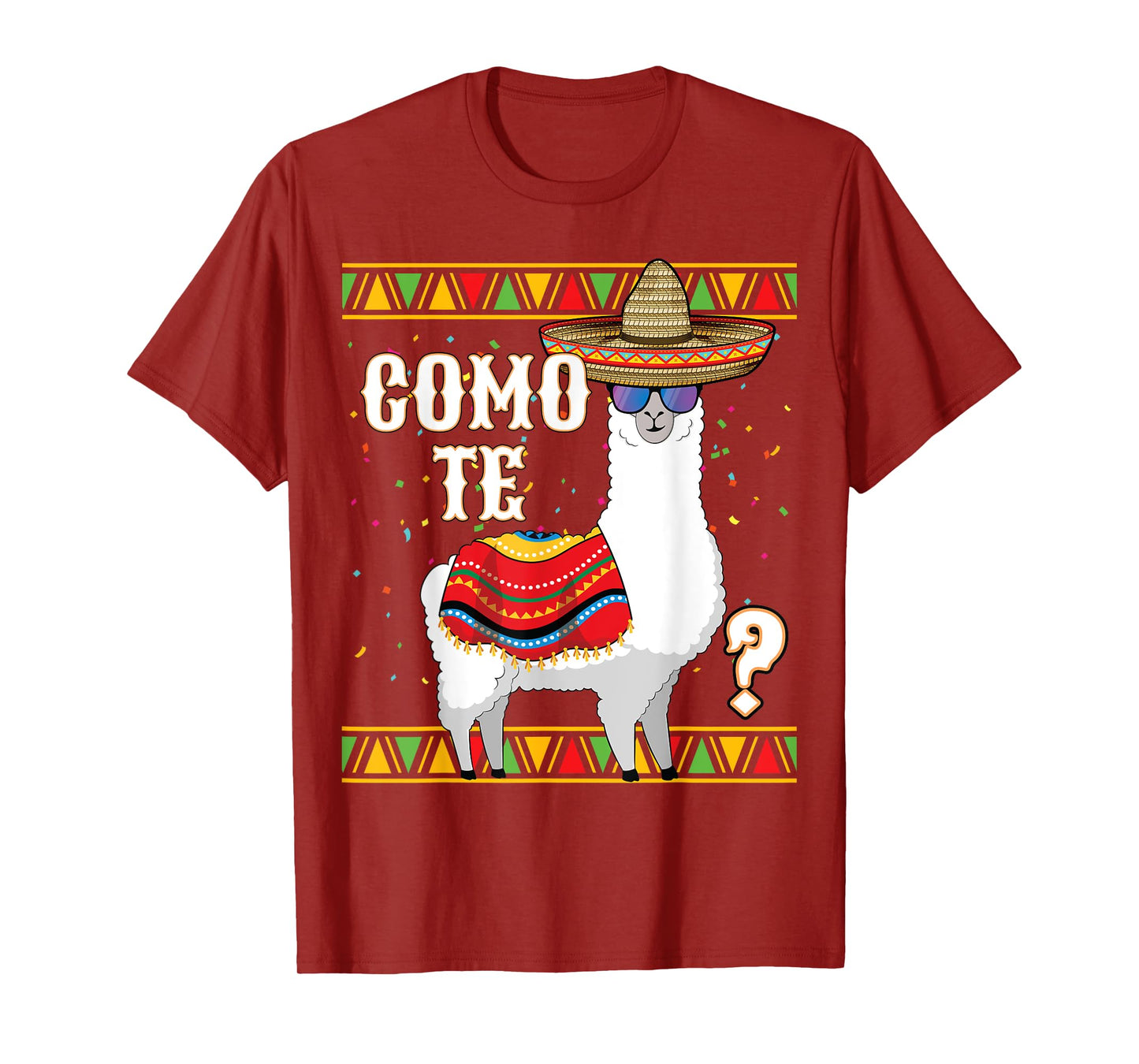 Como te Llama Mexican Sombrero Funny Cinco de Mayo Llama T-Shirt