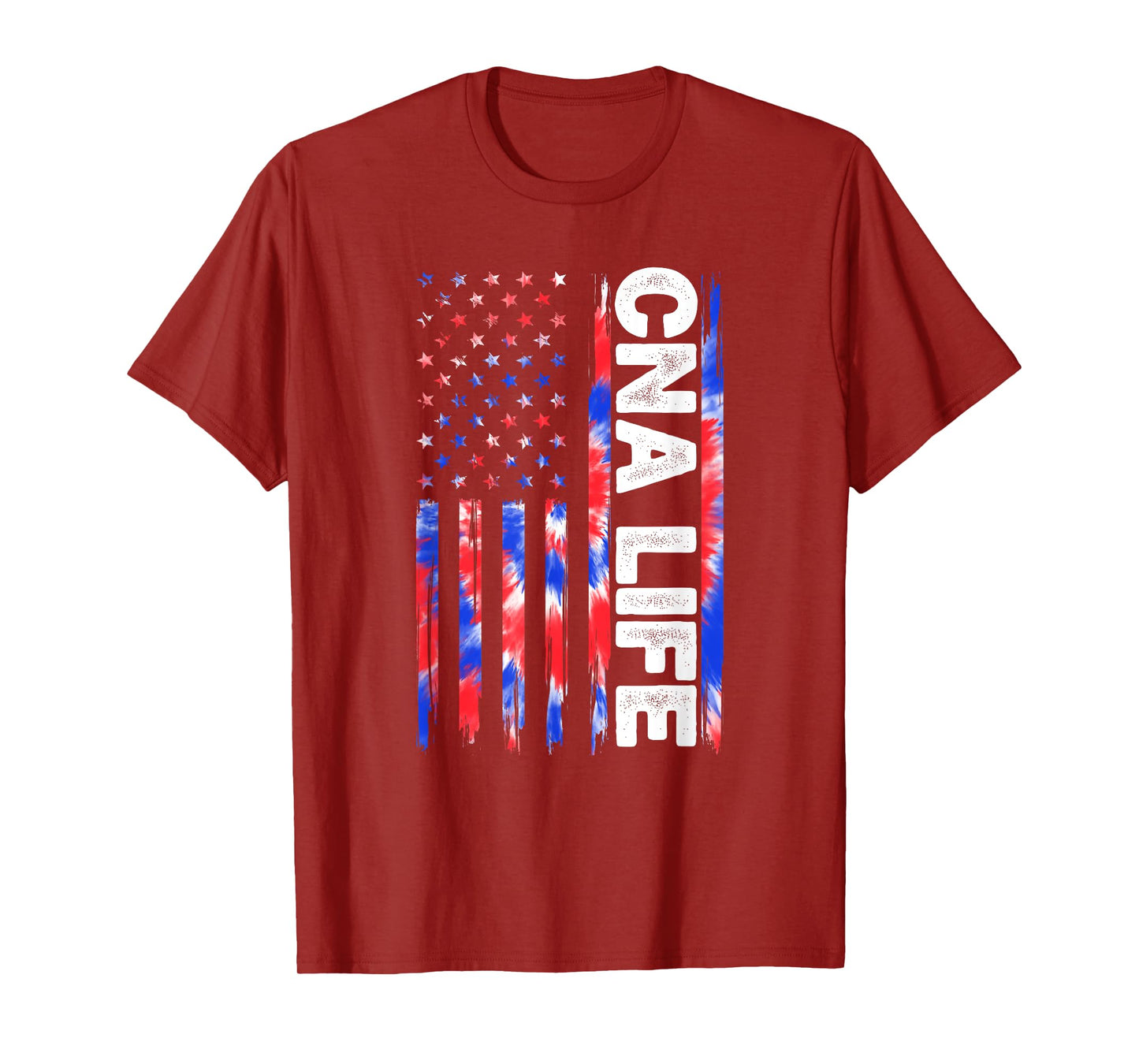 CNA Life Nurse Tie Dye American Flag Fourth 4th Of July CNA T-Shirt for Women Men
