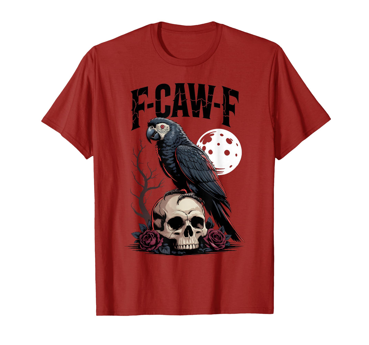 Funny F-Caw-F Black Parrot Sound Meme Humor T-Shirt