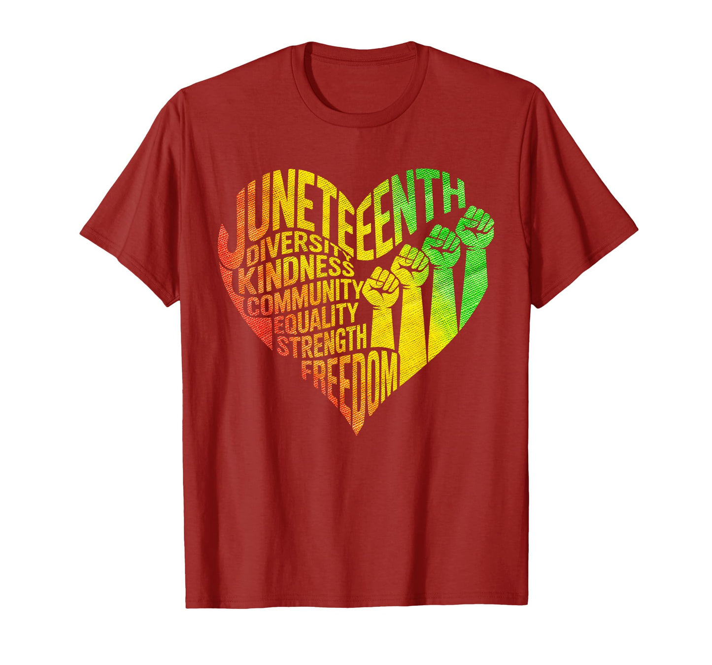 Tie Dye Juneteenth Heart Fists Black History African Melanin T-Shirt