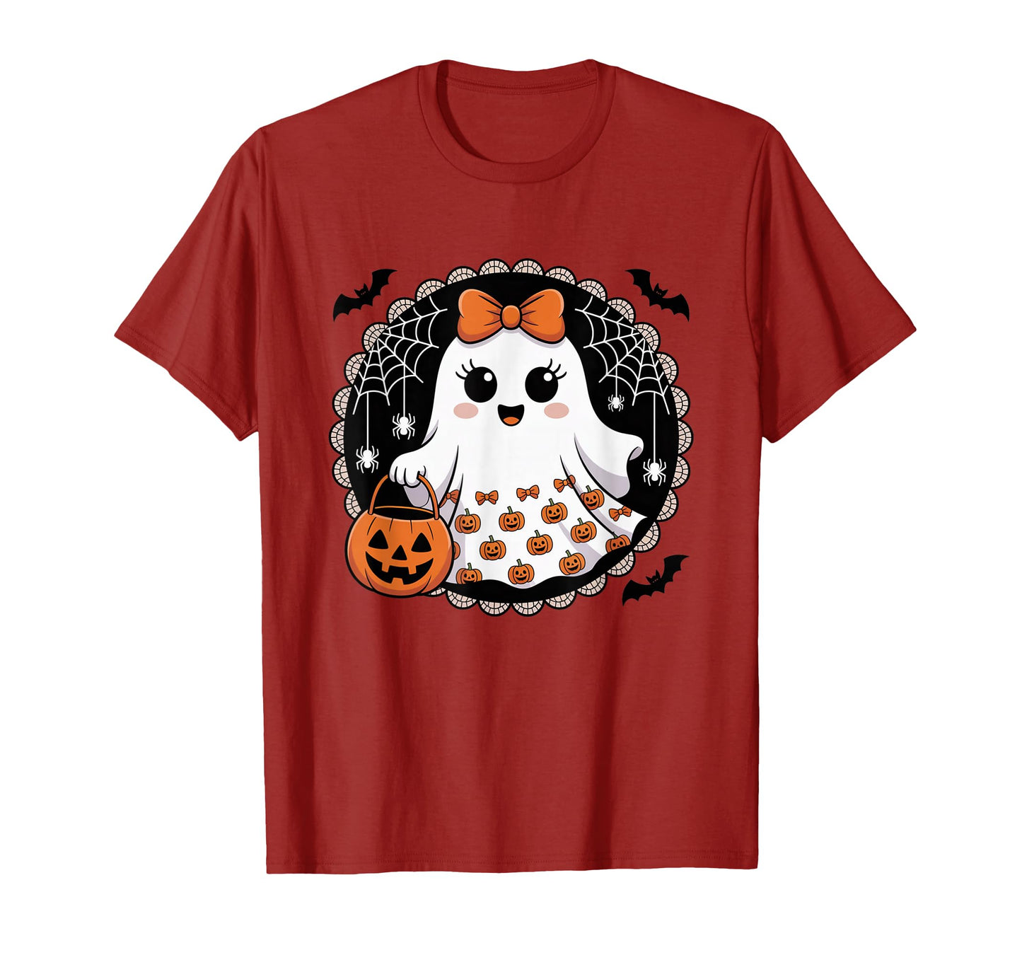 Cute Boo Ghost Halloween Spooky Pumpkin Retro Vibe T-Shirt