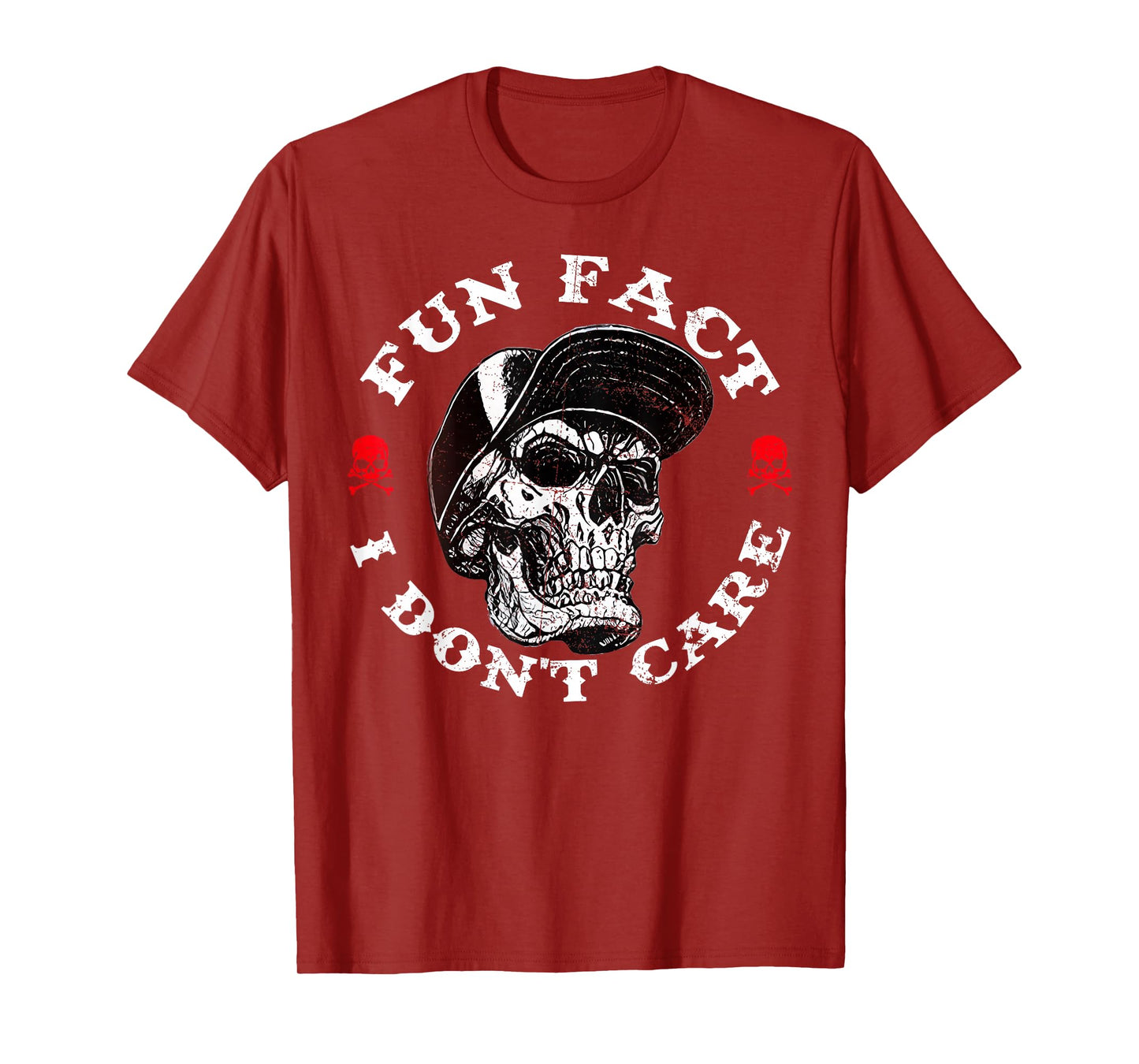 Fun Fact I Don't Care Funny Skeleton Sarcastic Humor T-Shirt