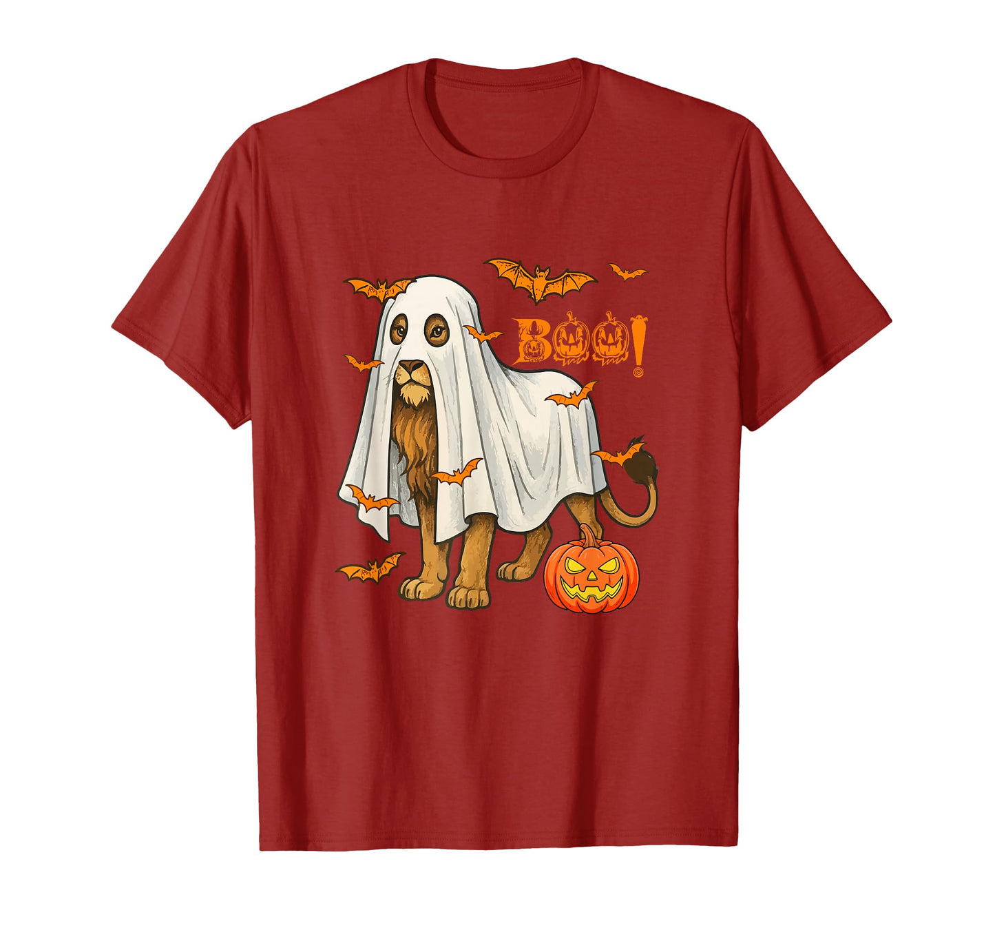 Boo Halloween Lion Cosplay Ghost Costume Animal Lover T-Shirt