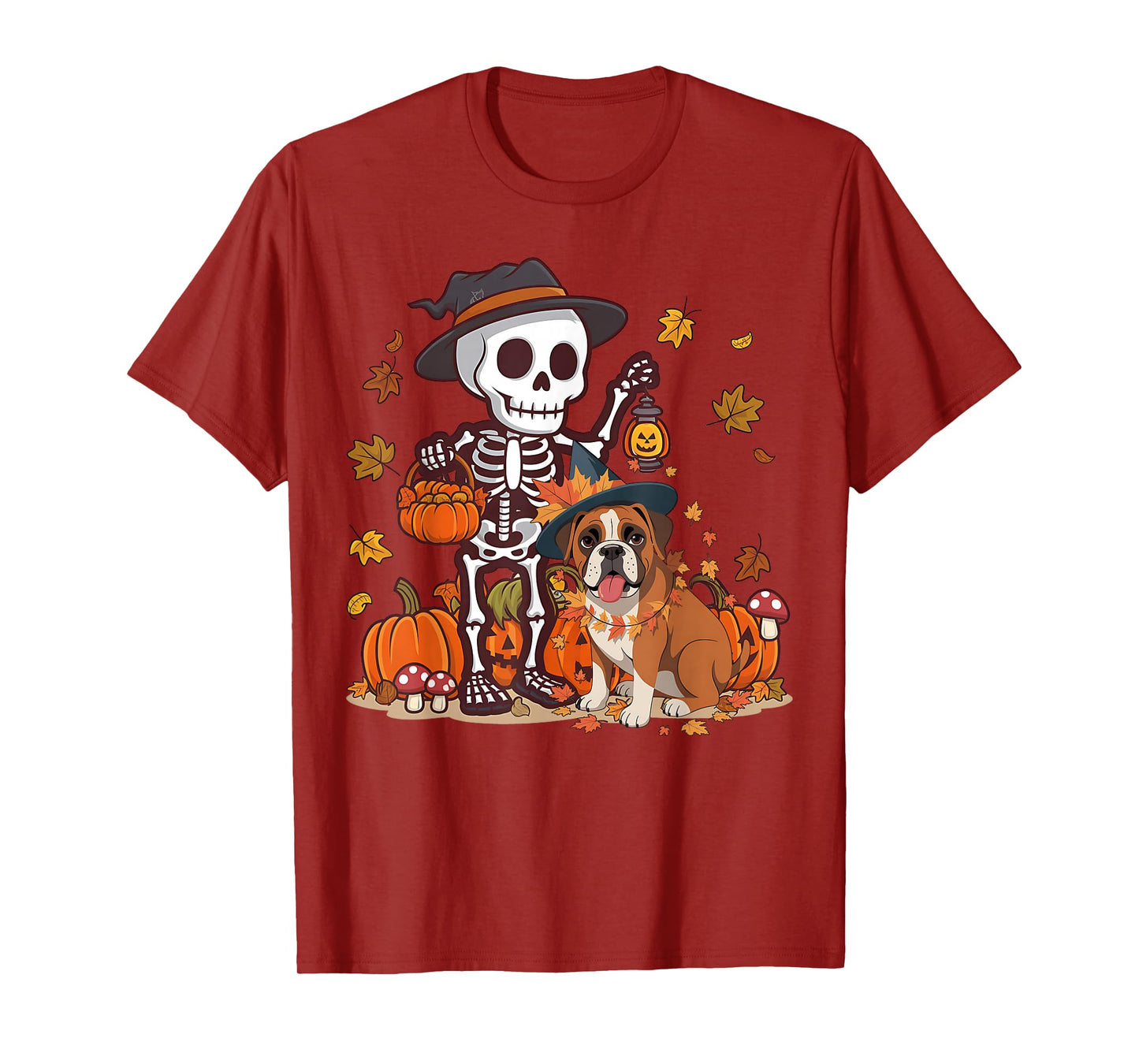 Funny Boxer Skeleton Spooky Dog Lover Men Women Halloween T-Shirt