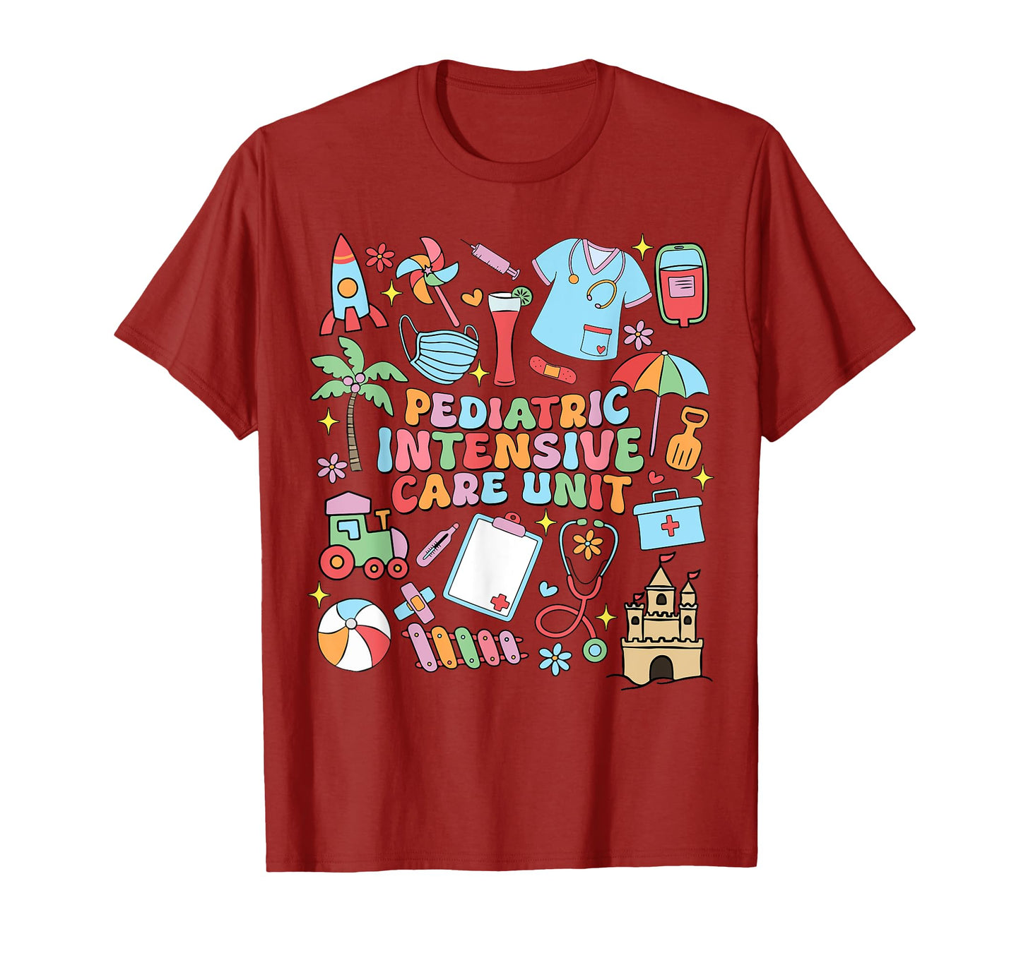 Pediatric Intensive Care Unit Summer Vibes PICU Nurse T-Shirt