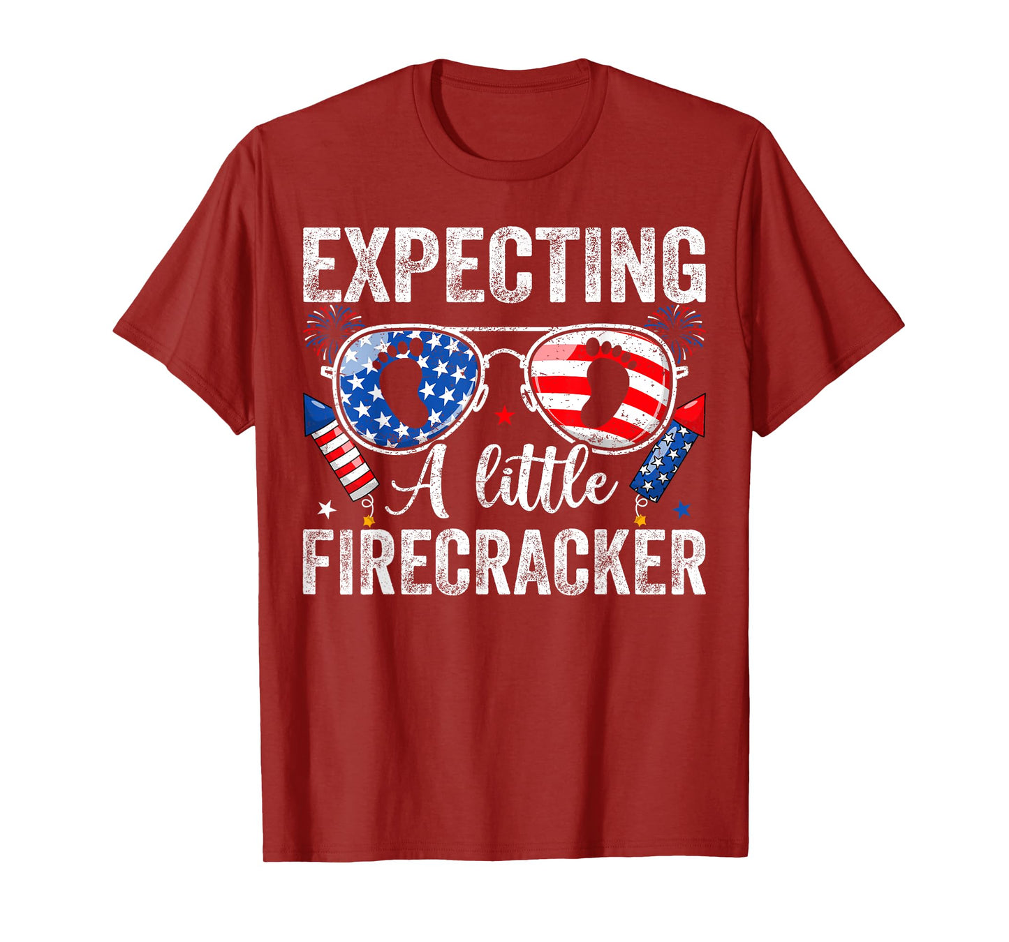 Funny 4th of July Pregnancy Expecting A Little Firecracker T-Shirt