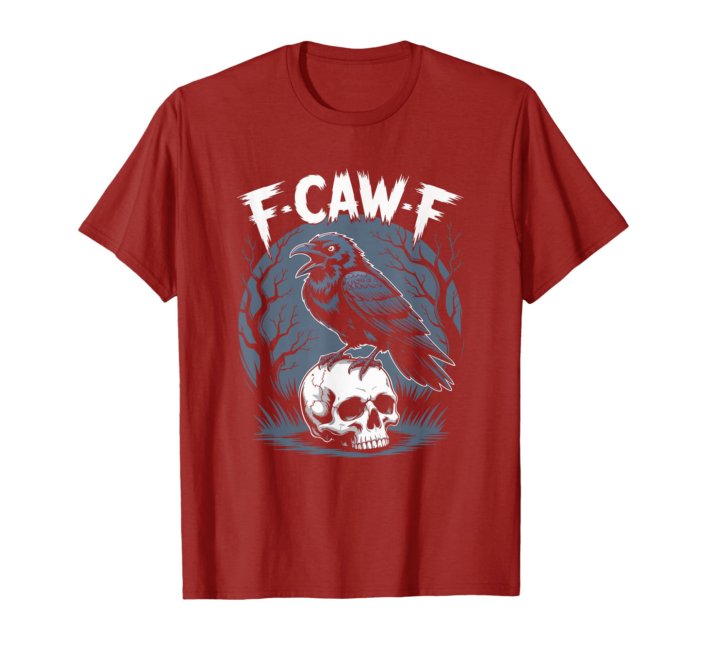 Black Crow, F-Caw-F Funny Black Bird Moon Gothic Adult Humor T-Shirt